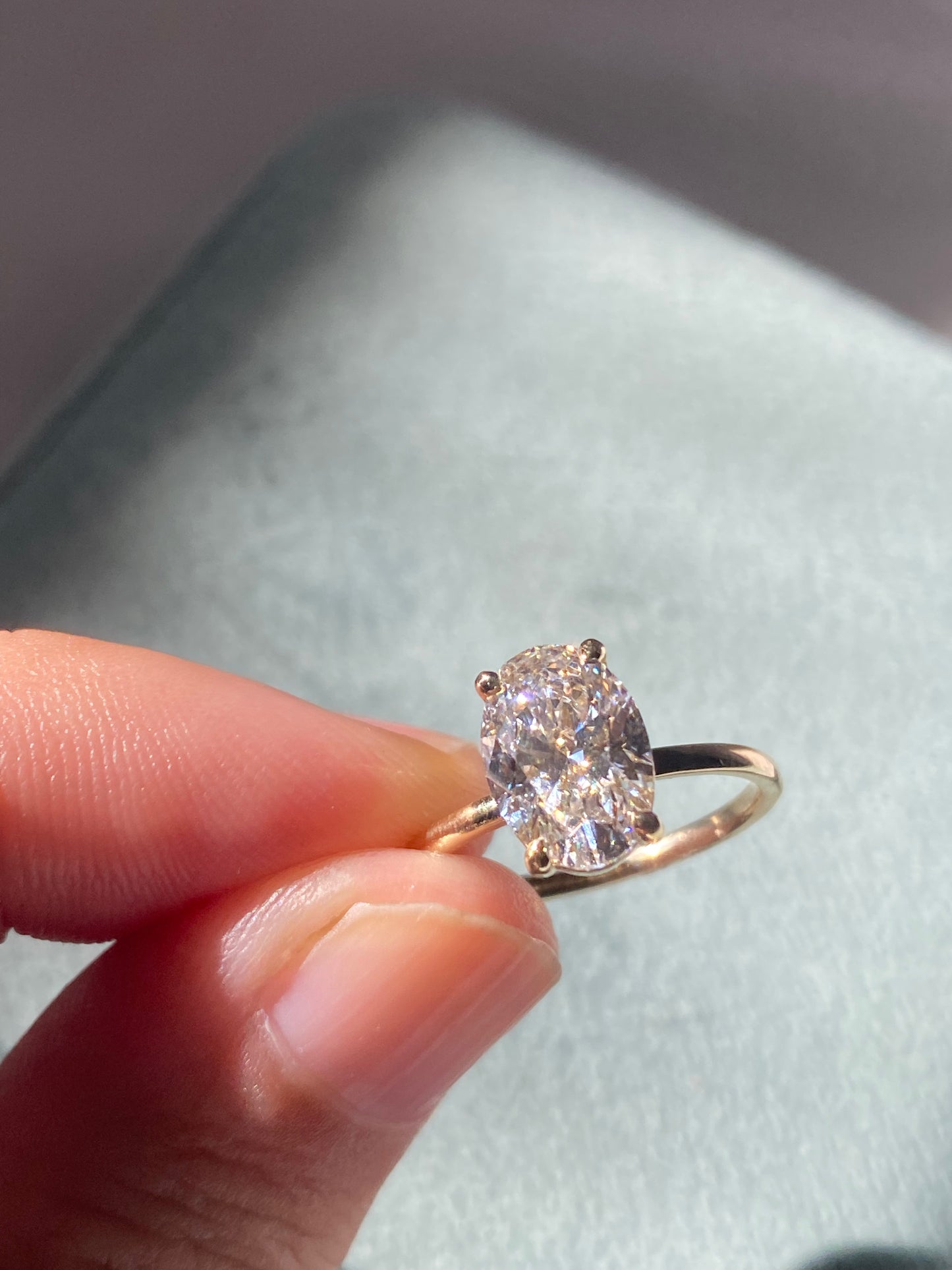 14kt 2.02ctw oval cut lab diamond ring