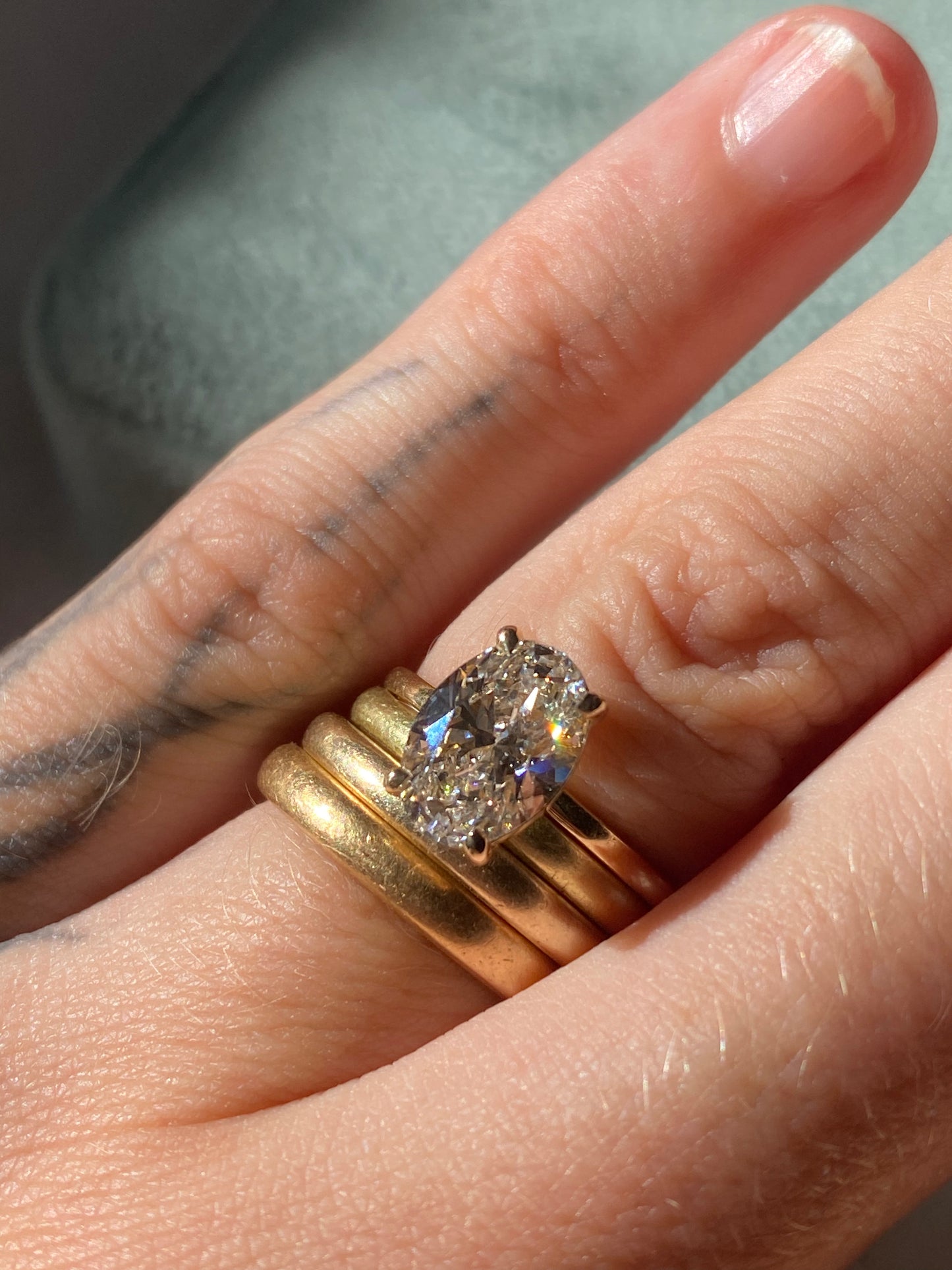 14kt 2.02ctw oval cut lab diamond ring