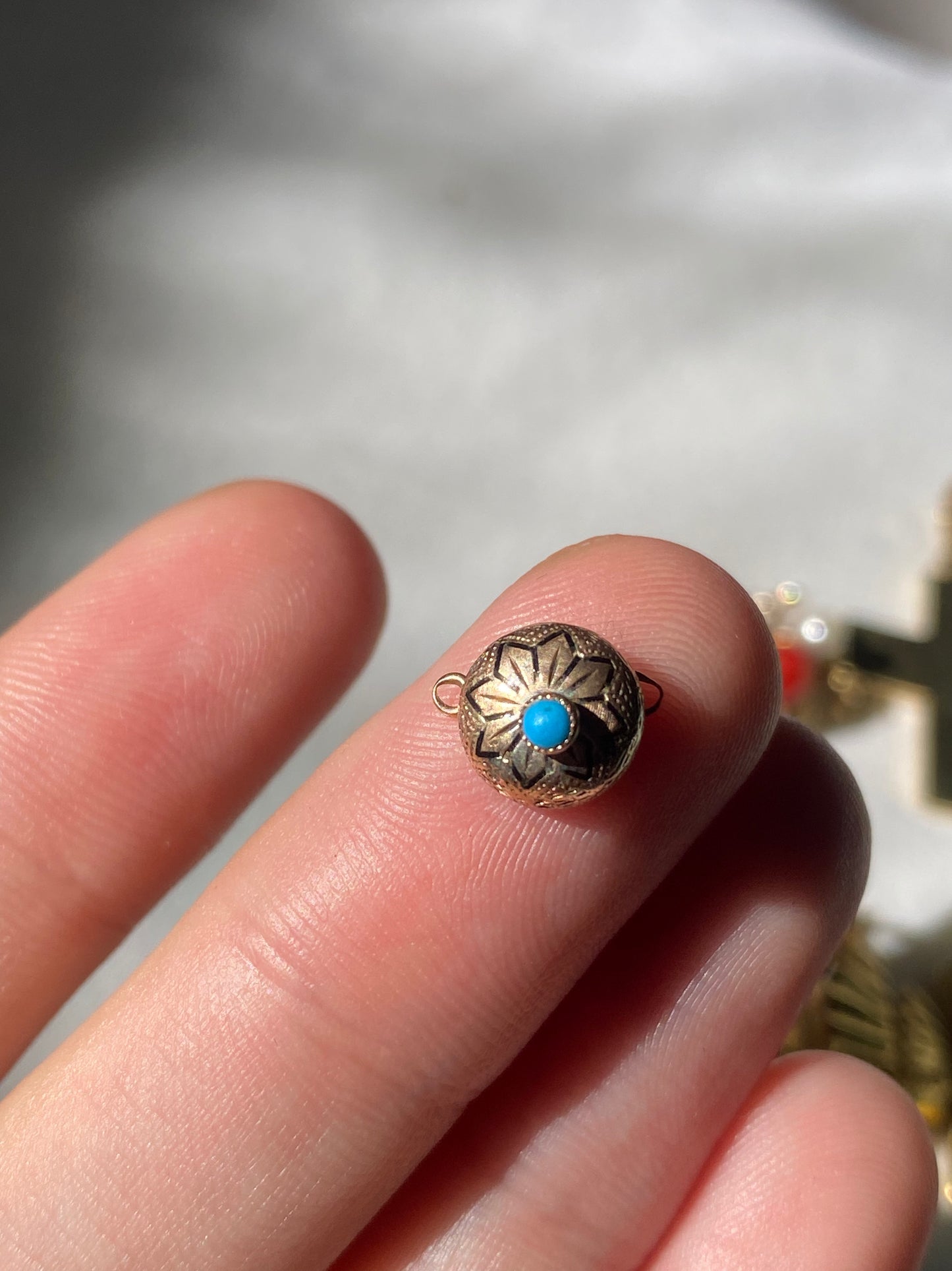14kt antique turquoise finding
