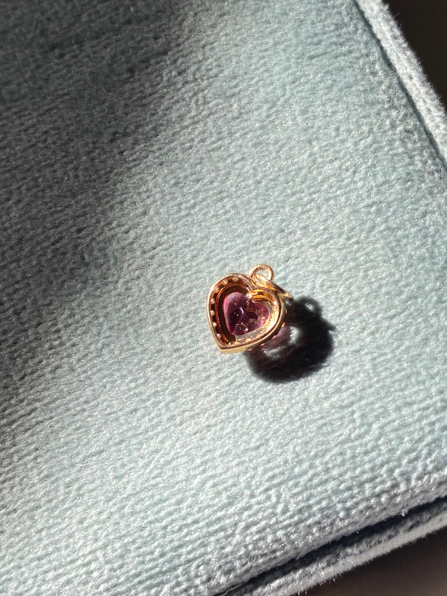 14kt tourmaline diamond heart