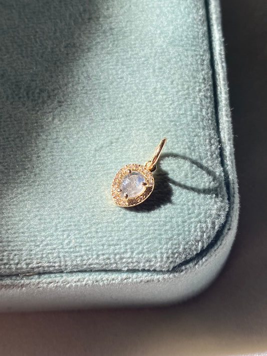 14kt labradorite diamond penant
