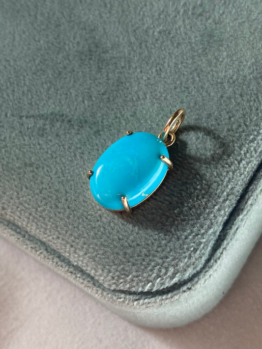 14kt 5ctw turquoise pendant
