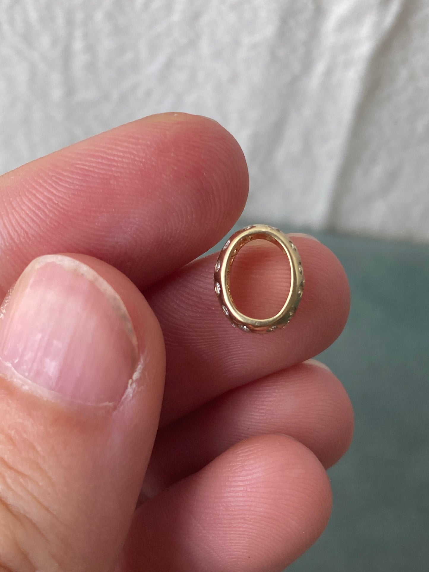 14kt diamond flush set spacer