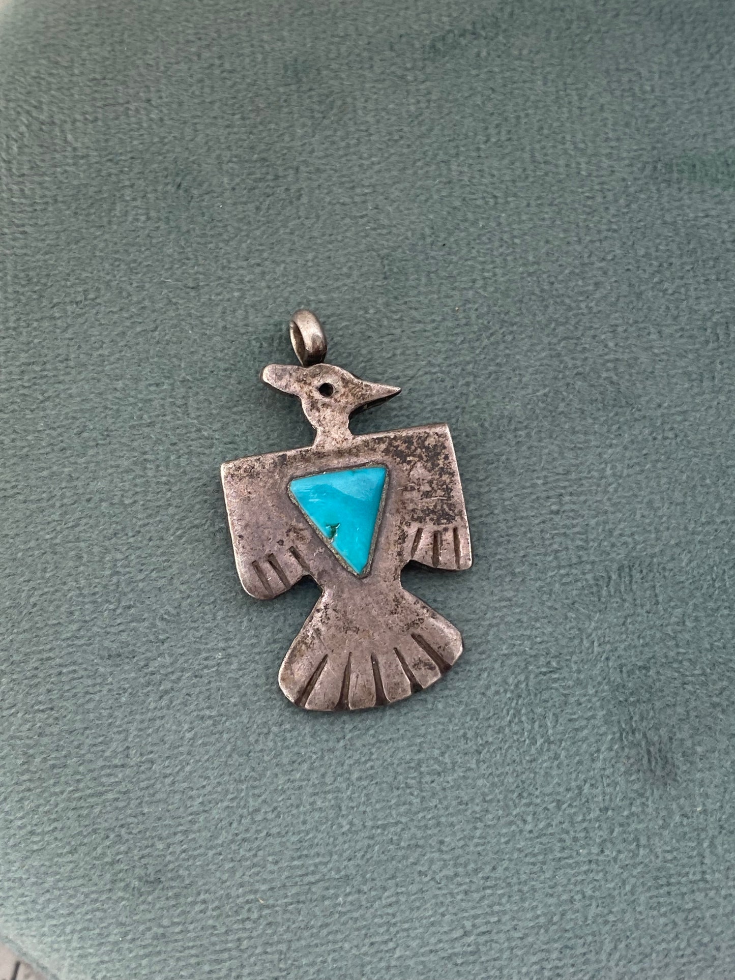 925 vintage turquoise bird pendant