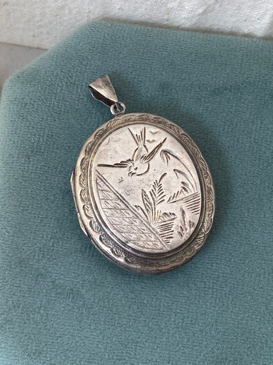 925 victorian etched locket