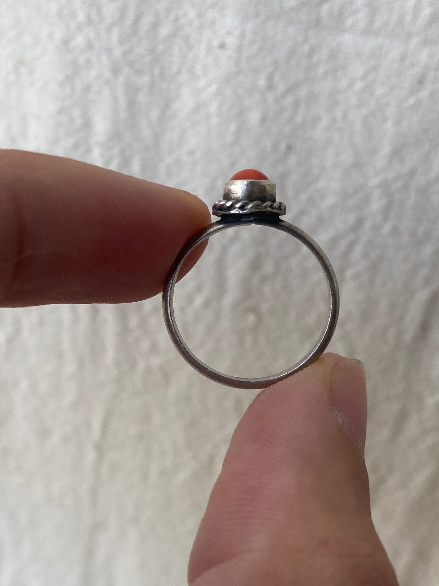 925 vintatge coral ring