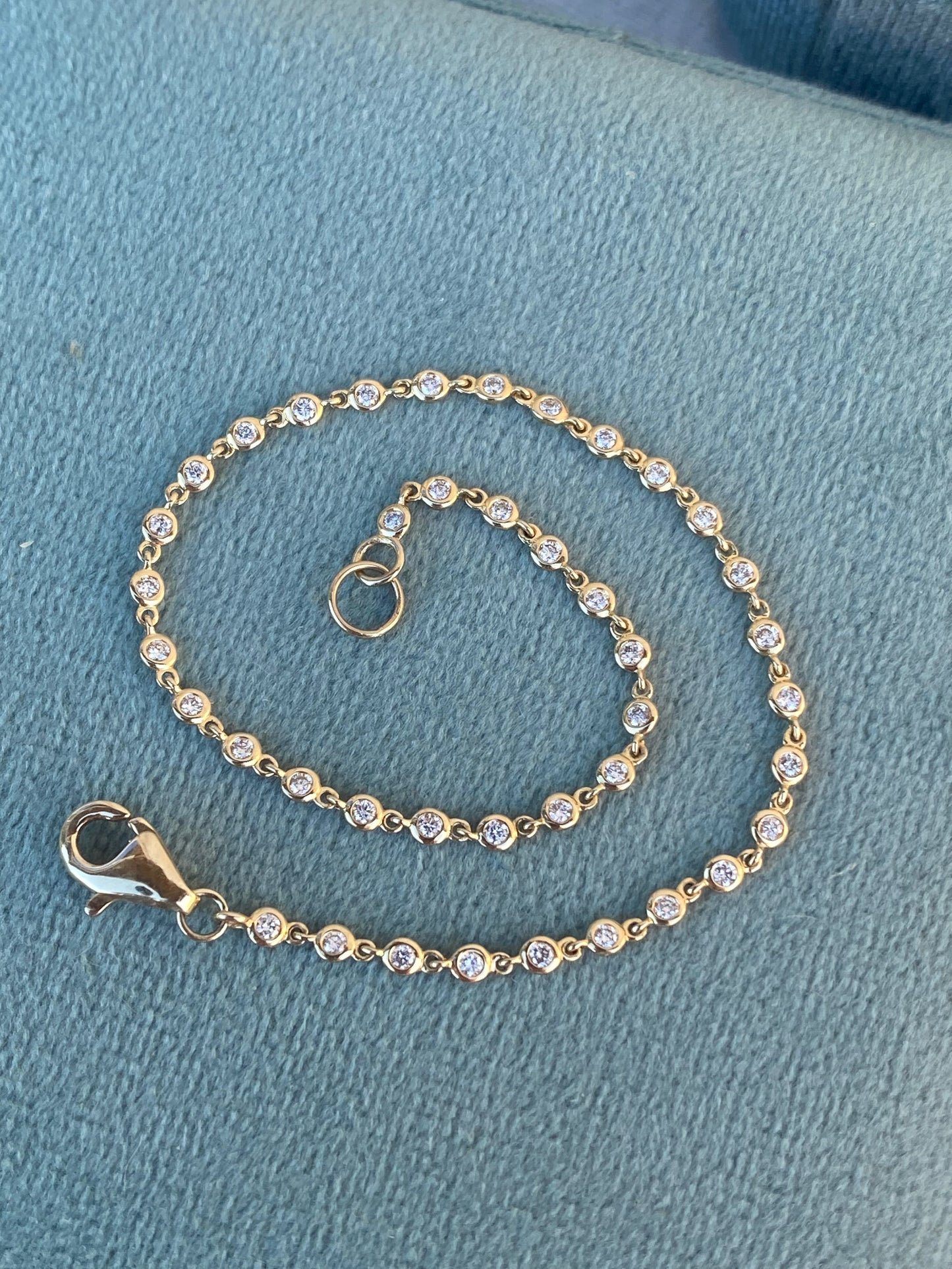 14kt .39ctw diamond bezel bracelet