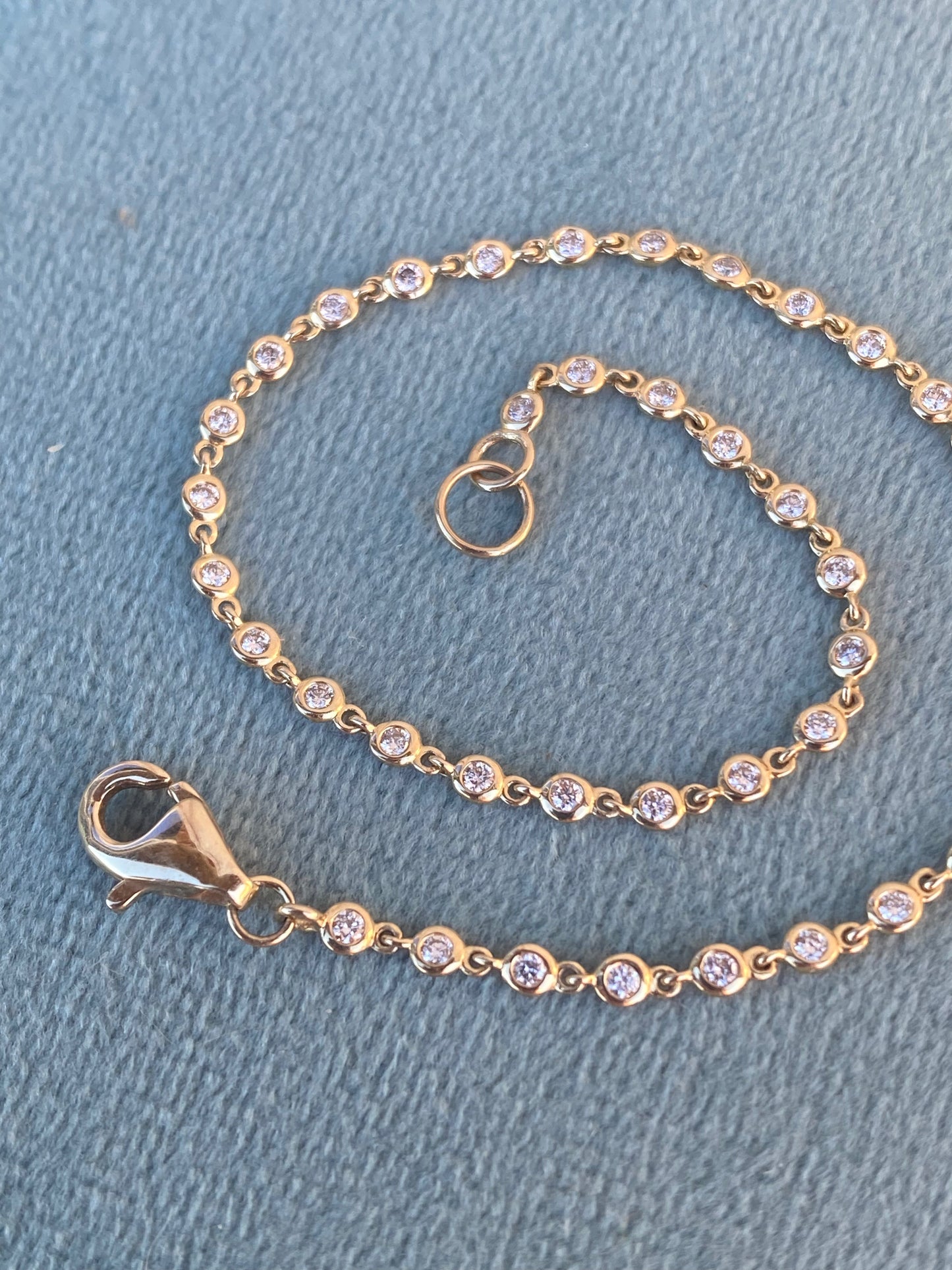 14kt .39ctw diamond bezel bracelet