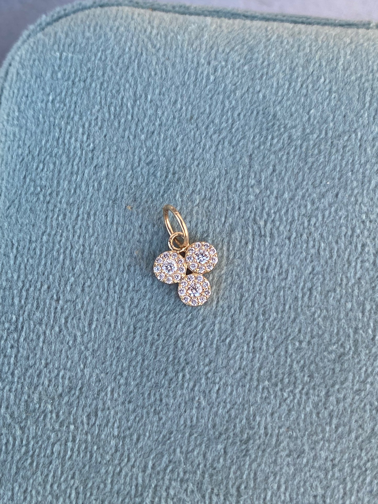 14kt diamond good luck charm
