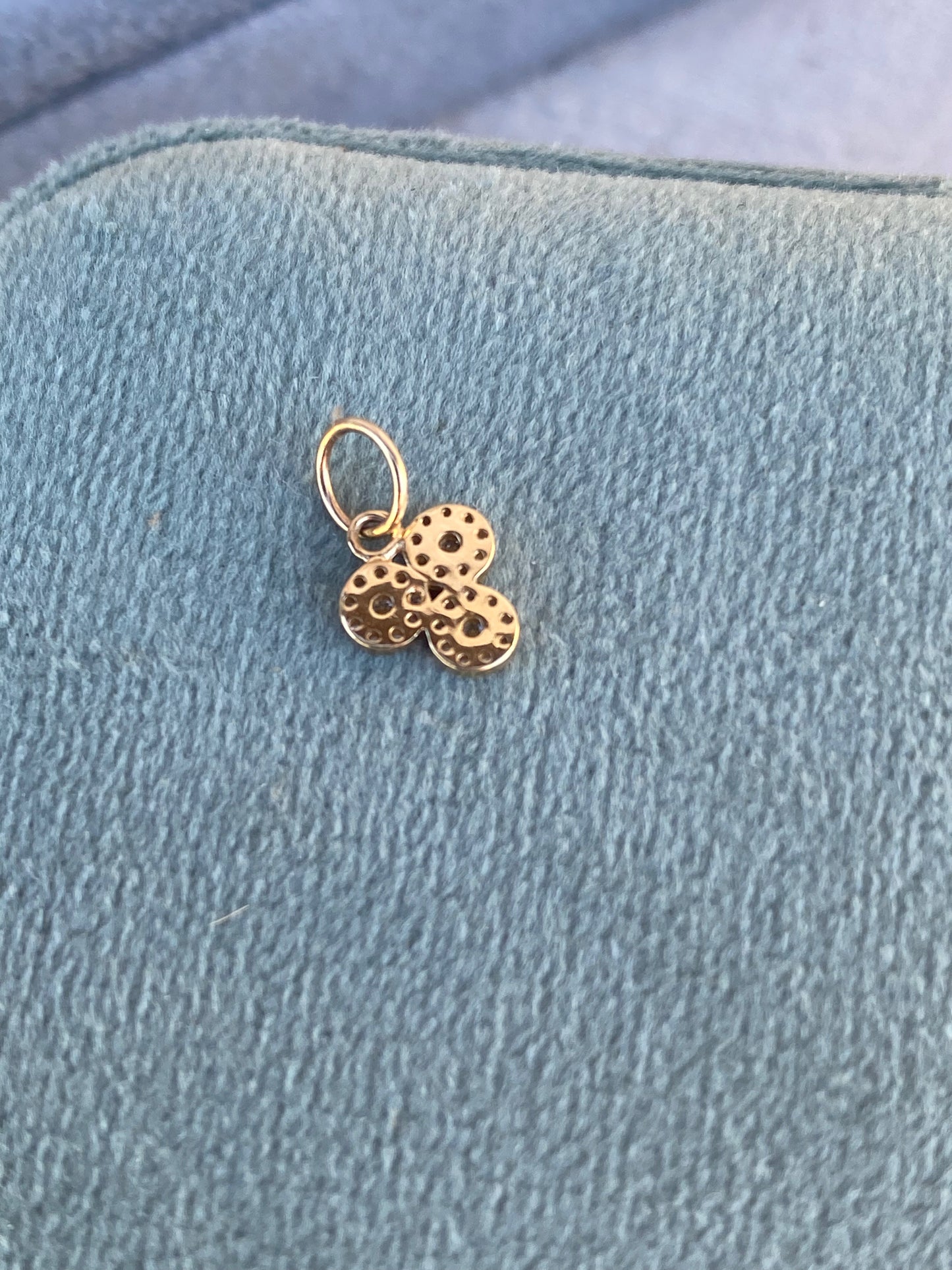 14kt diamond good luck charm