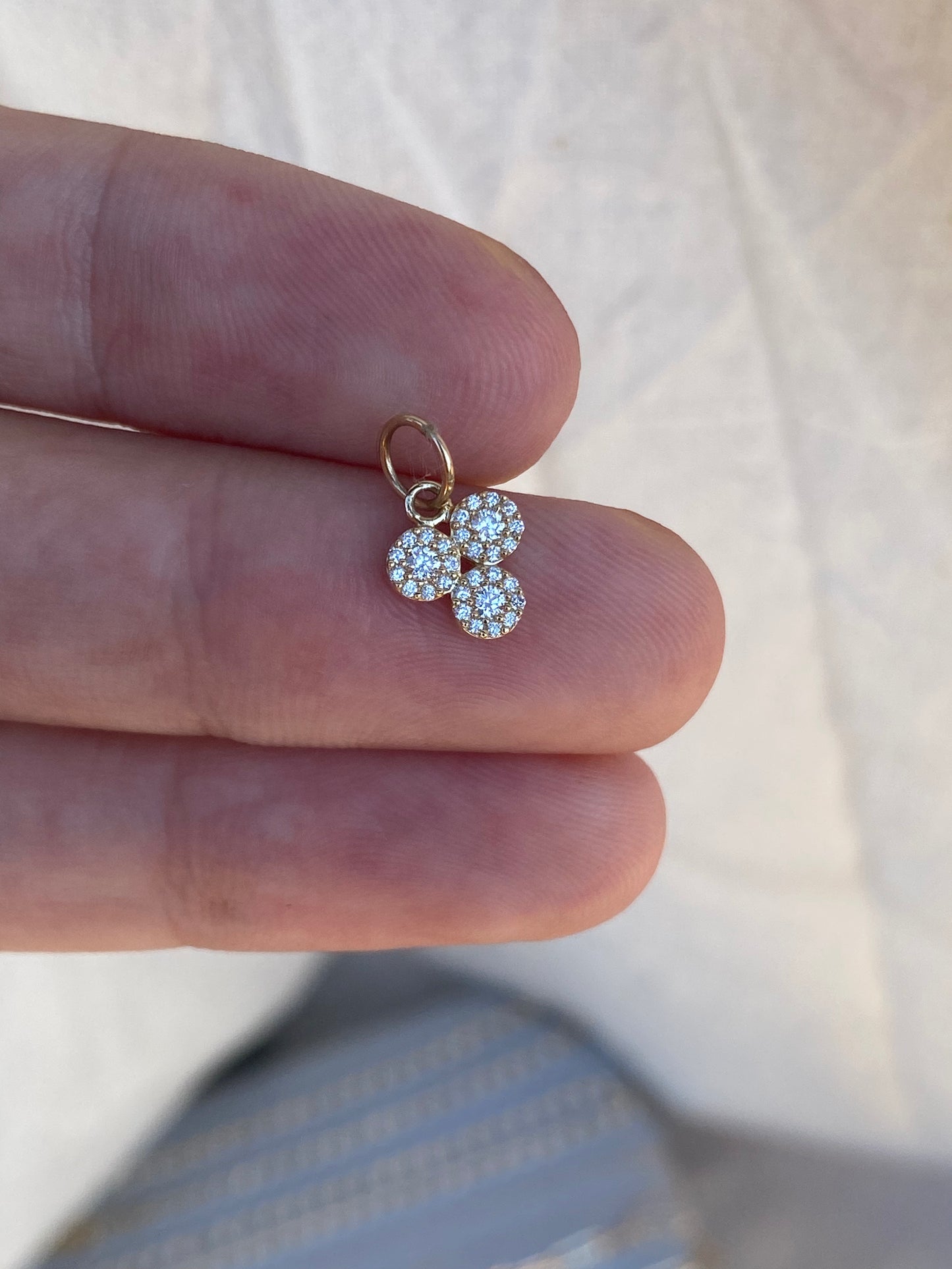 14kt diamond good luck charm