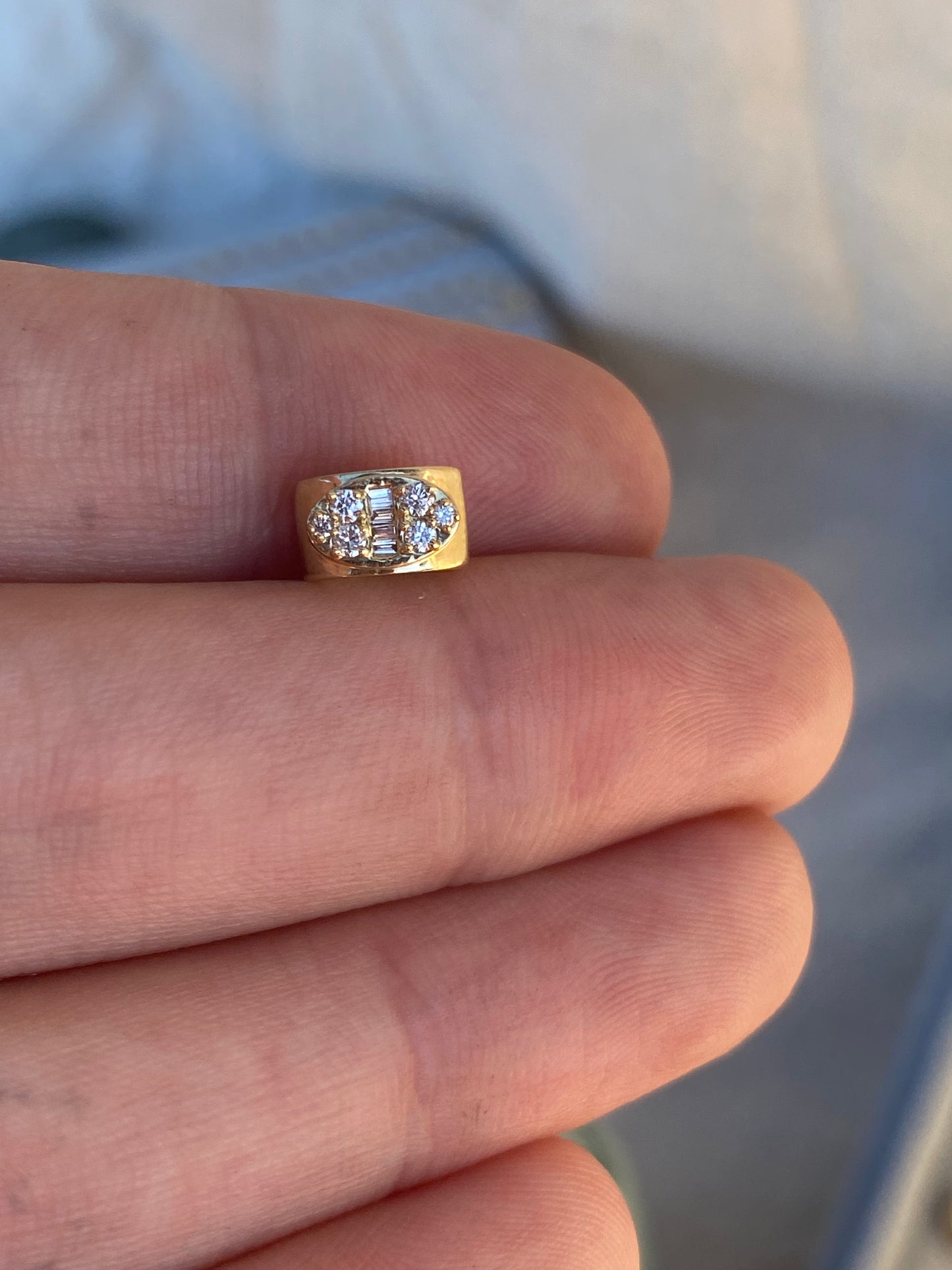 14kt double sided diamond spacer, eye & flower