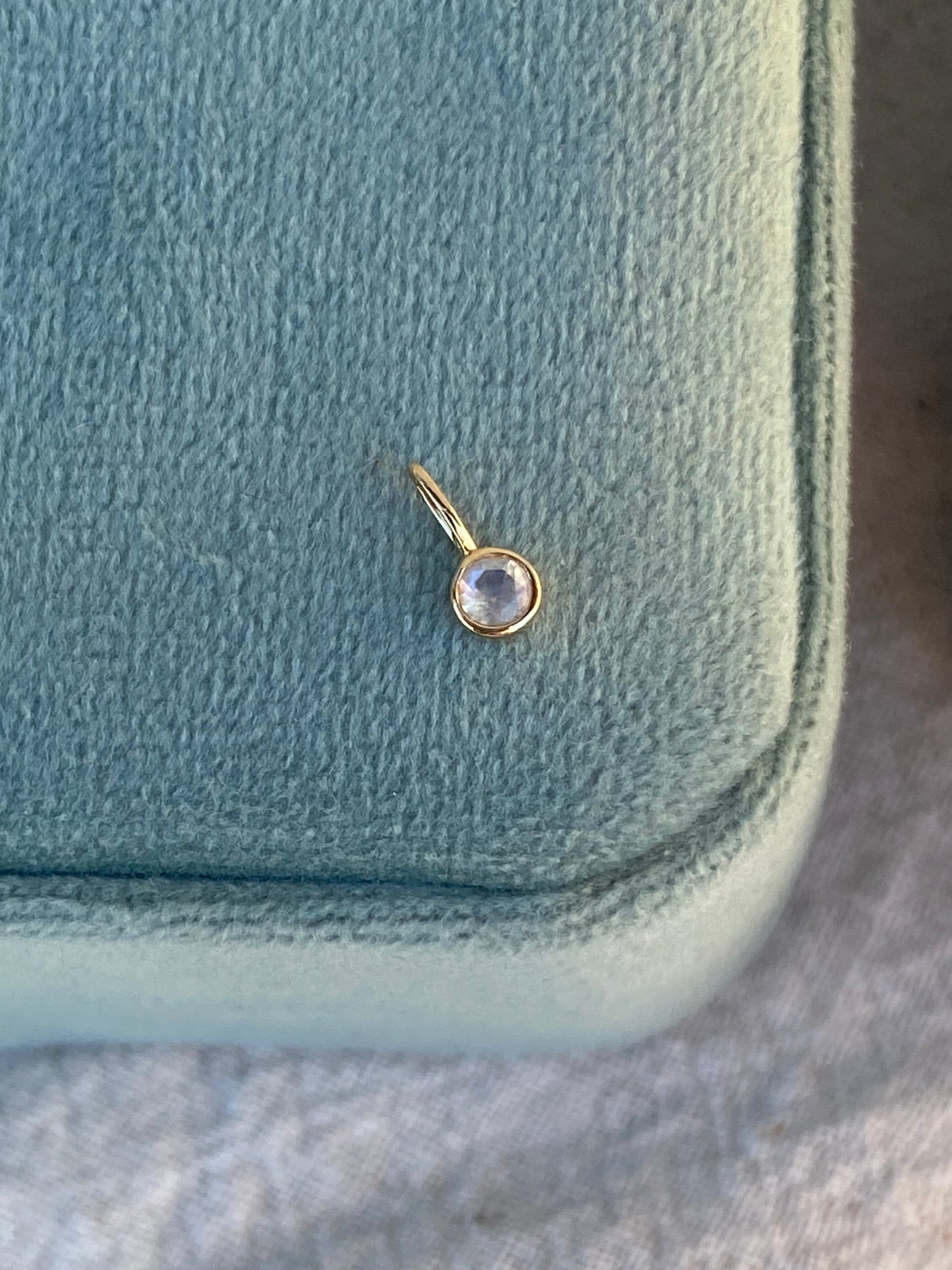 14kt LAB moonstone bezel pendant