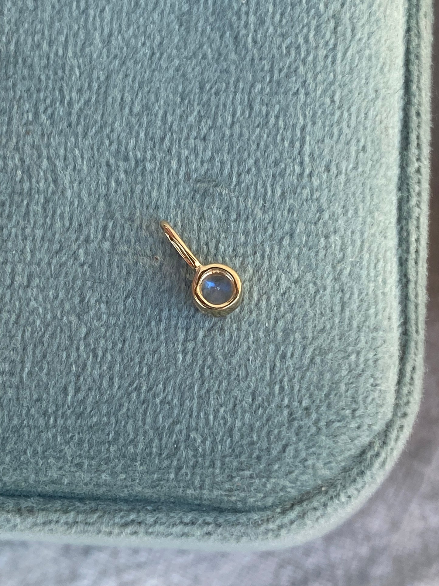 14kt LAB moonstone bezel pendant