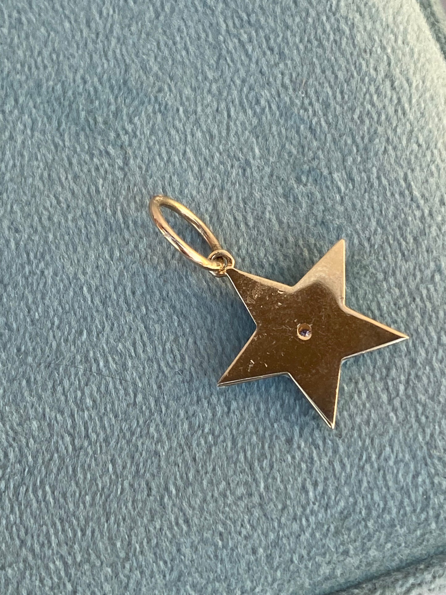 14kt fluted diamond enamel star