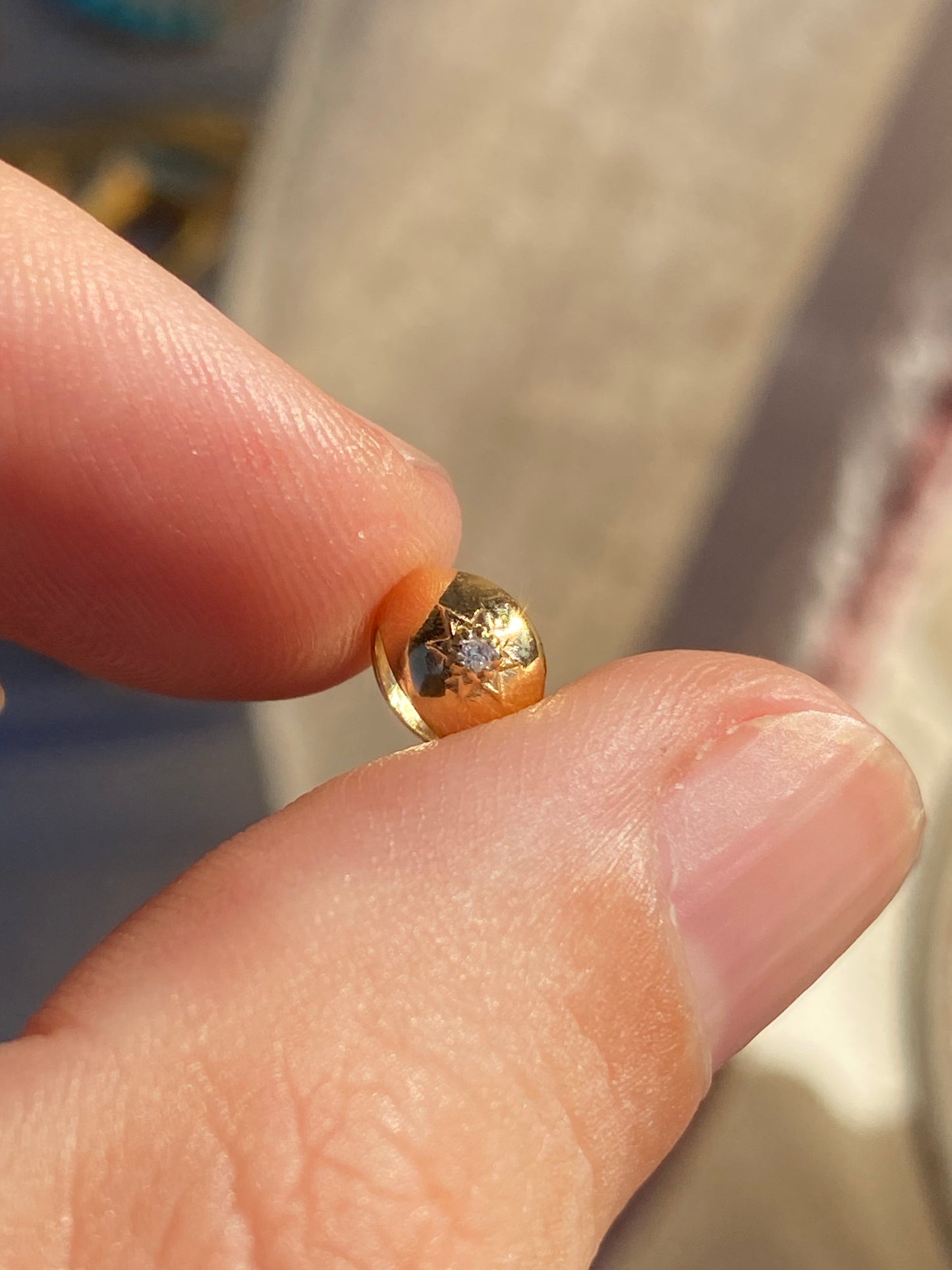 14kt diamond starburst spacer