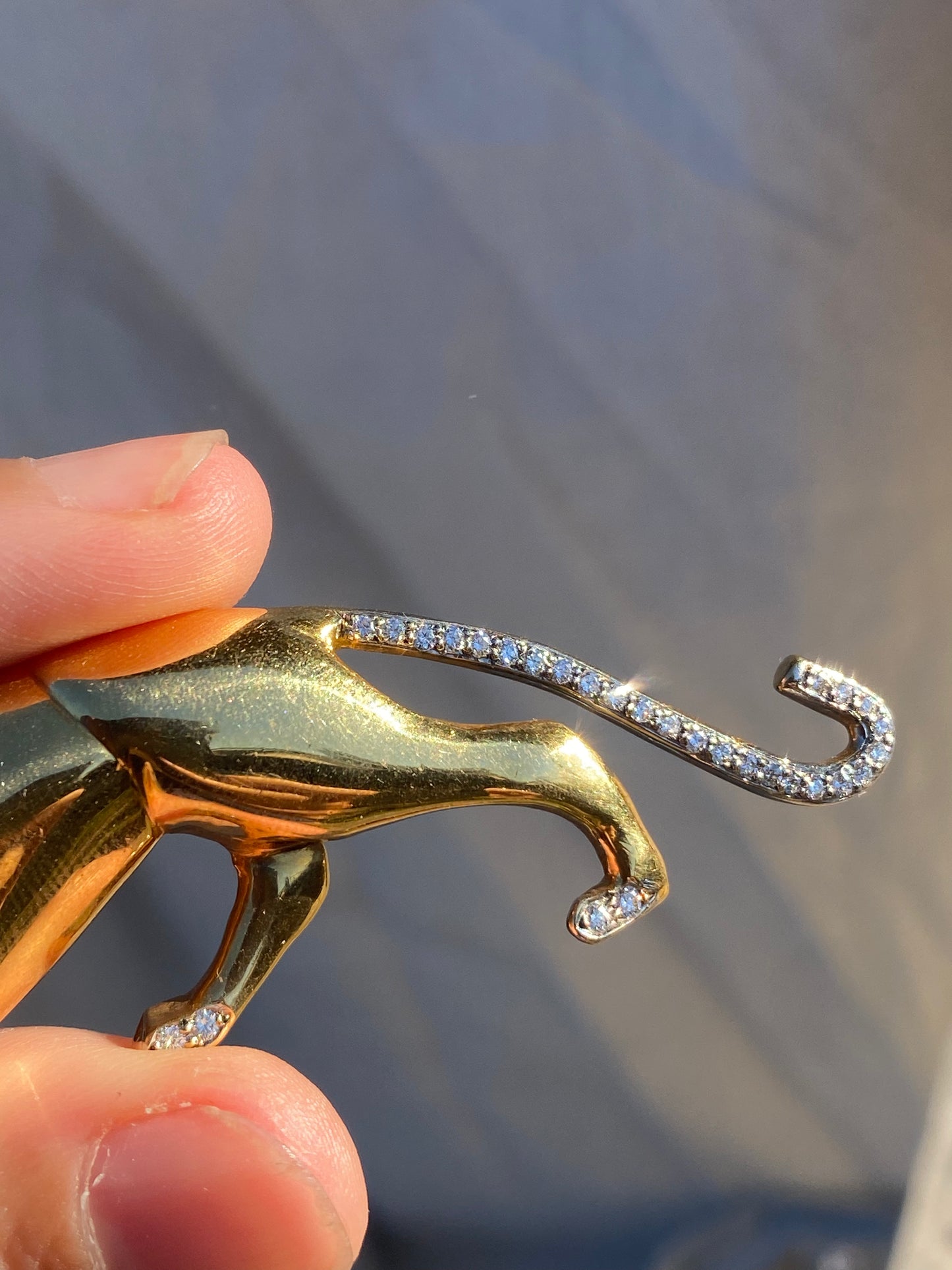 18kt diamond emerald panther