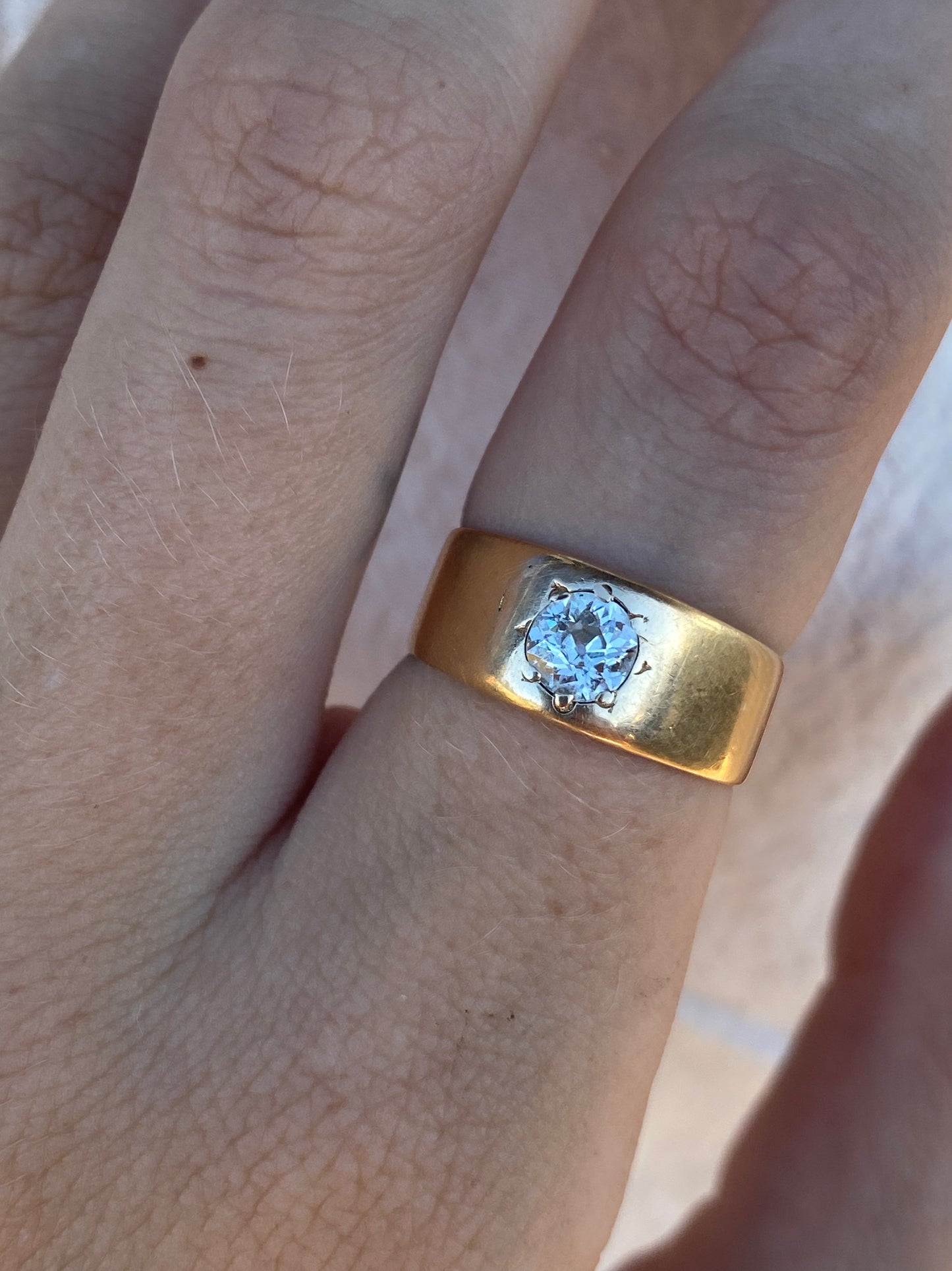 18kt victorian .50ctw old cut diamond band, 1885
