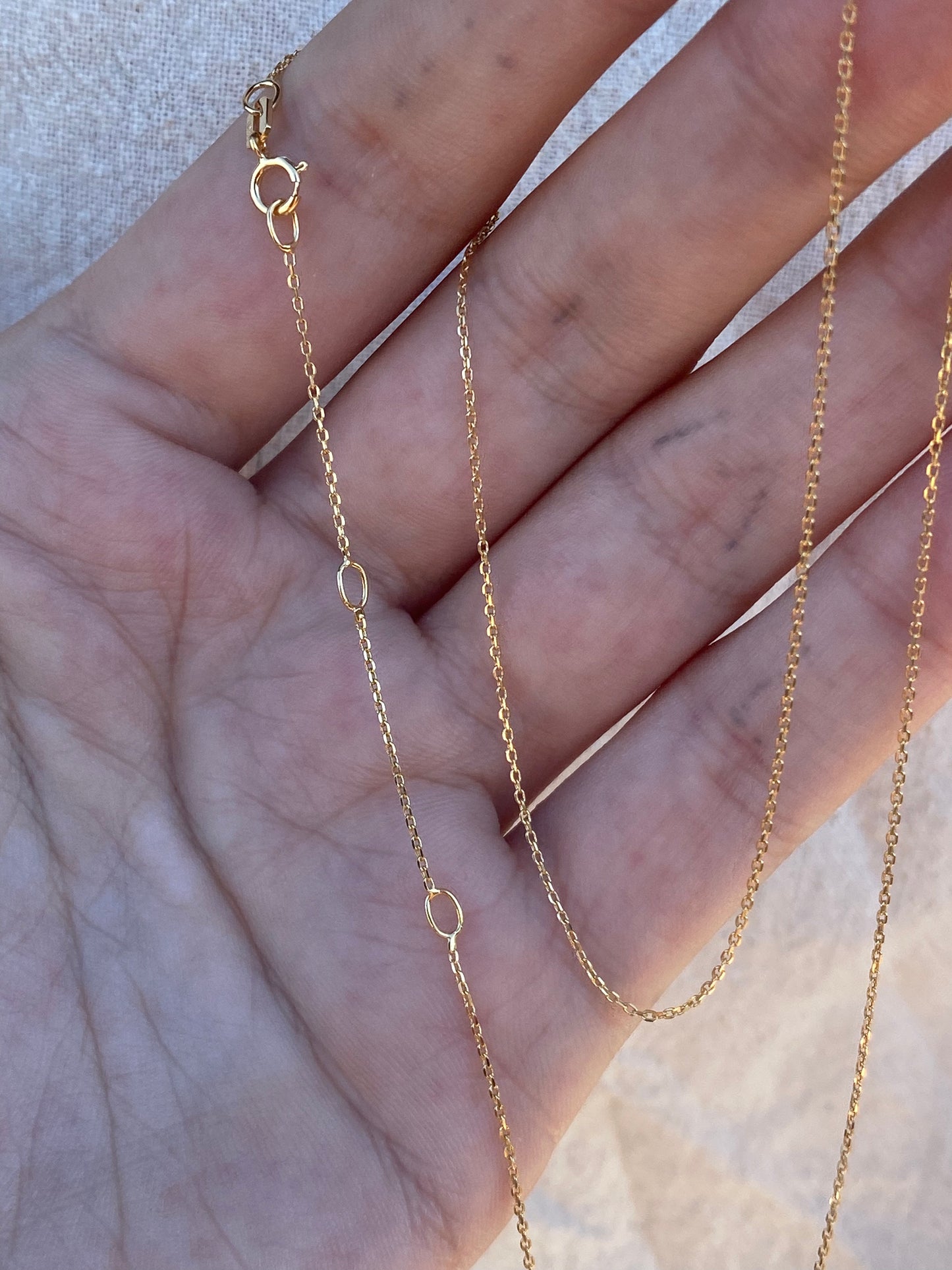 14kt 18" adjustable chain