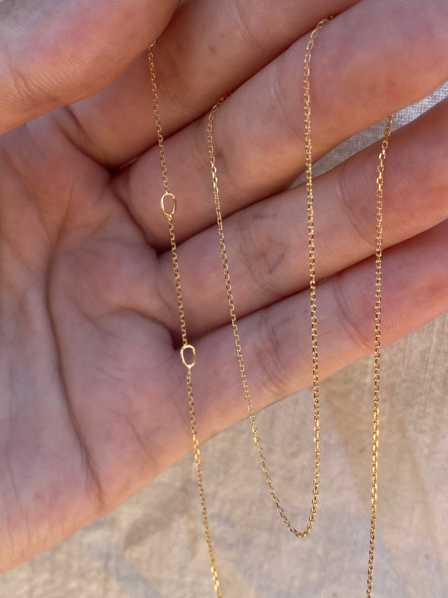 14kt 18" adjustable chain