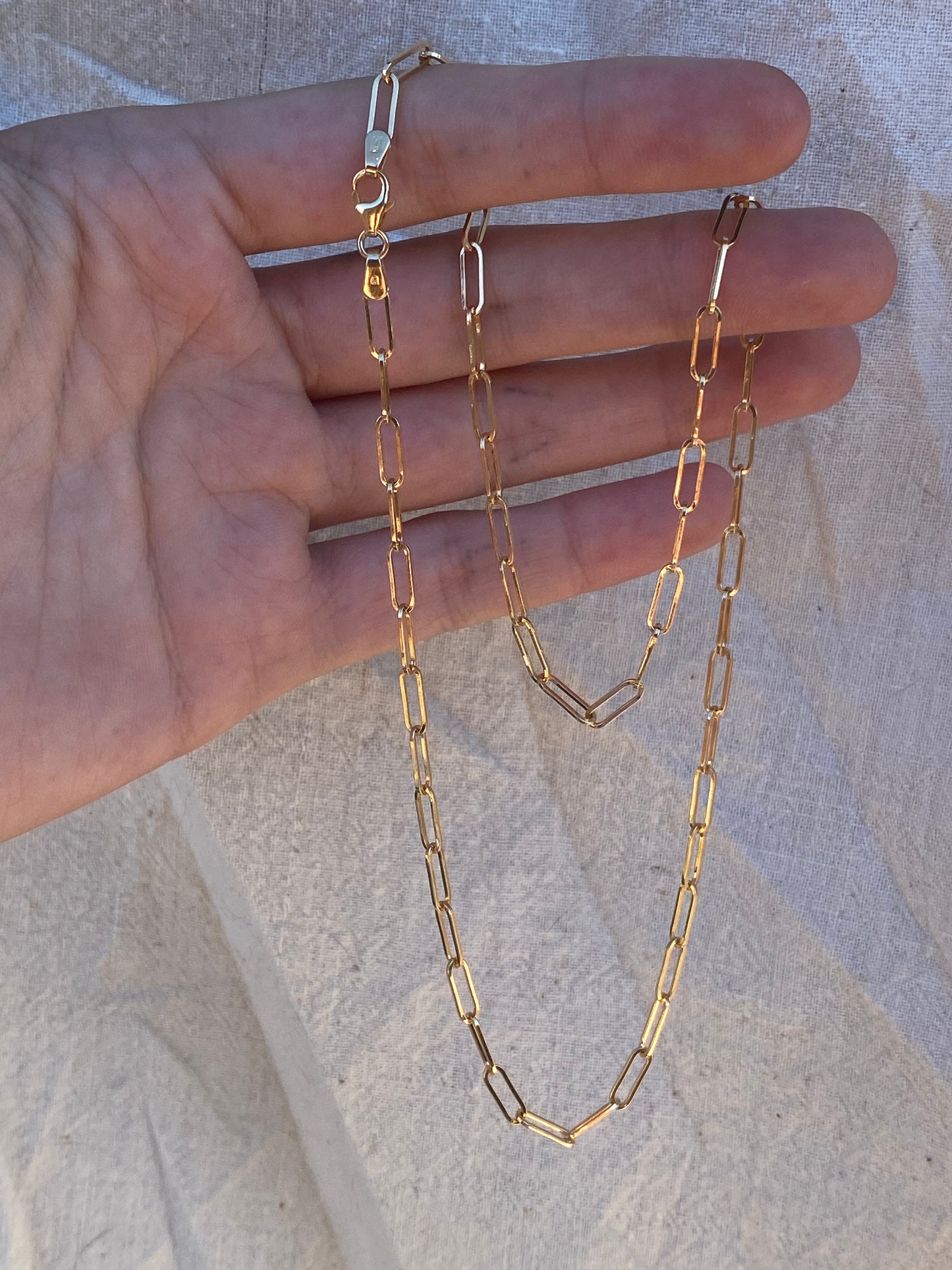 14kt 18" paperclip chain necklace