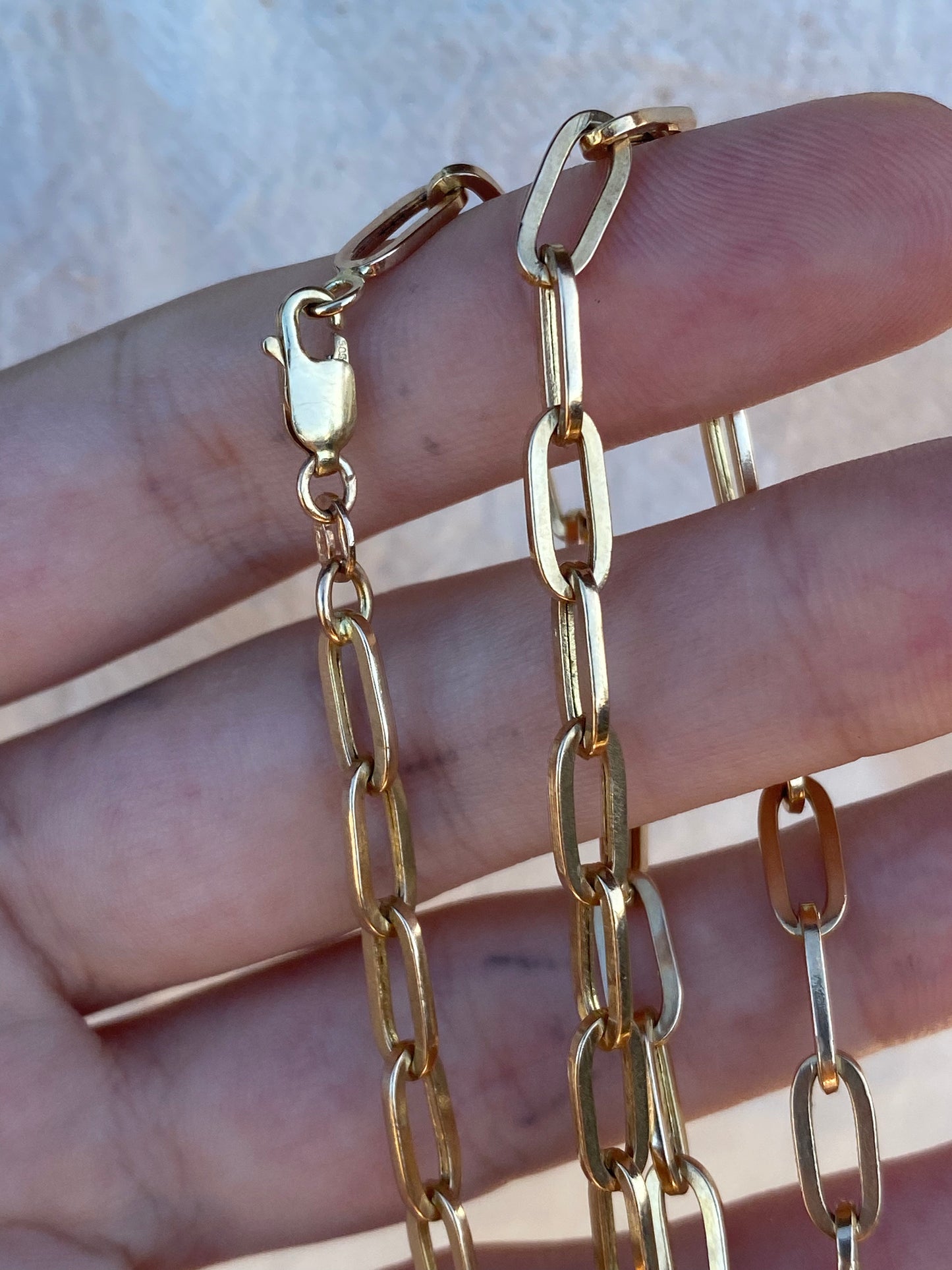 14kt 20" vintage paperclip link necklace