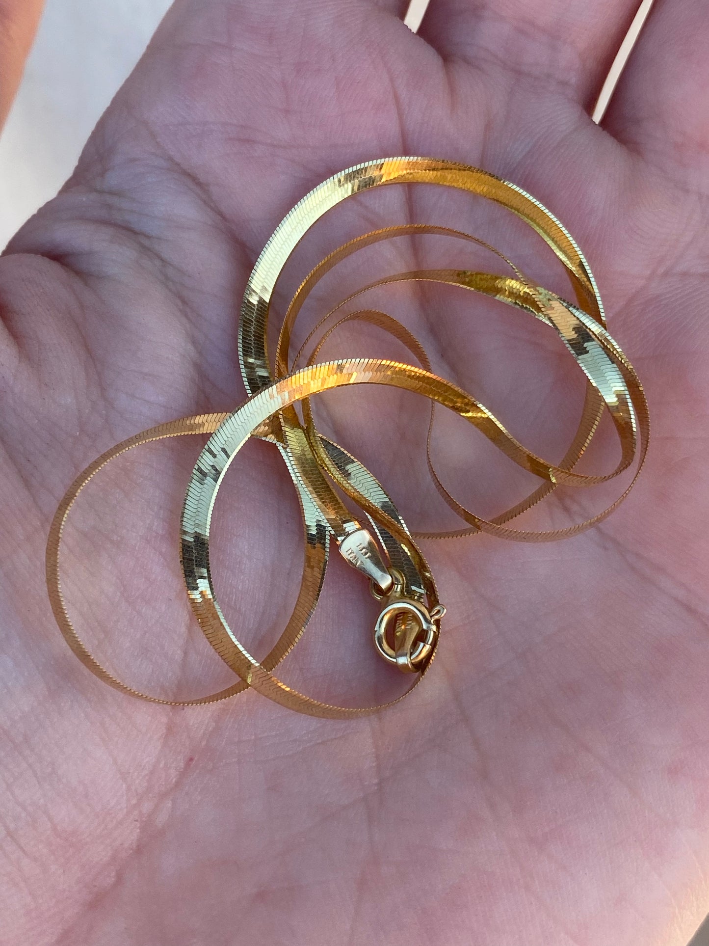 14kt 18" vintage herringbone