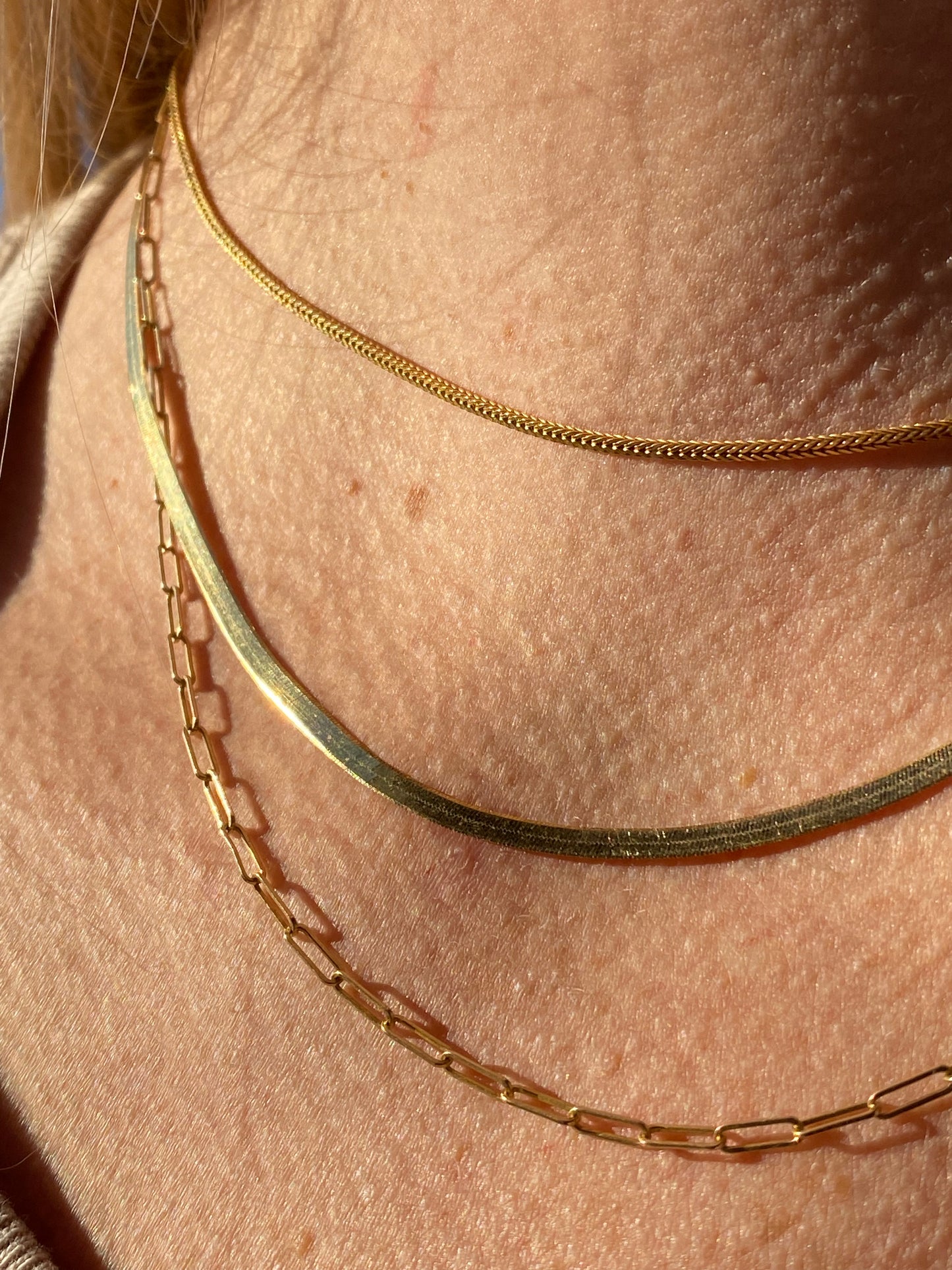 14kt 18" vintage herringbone
