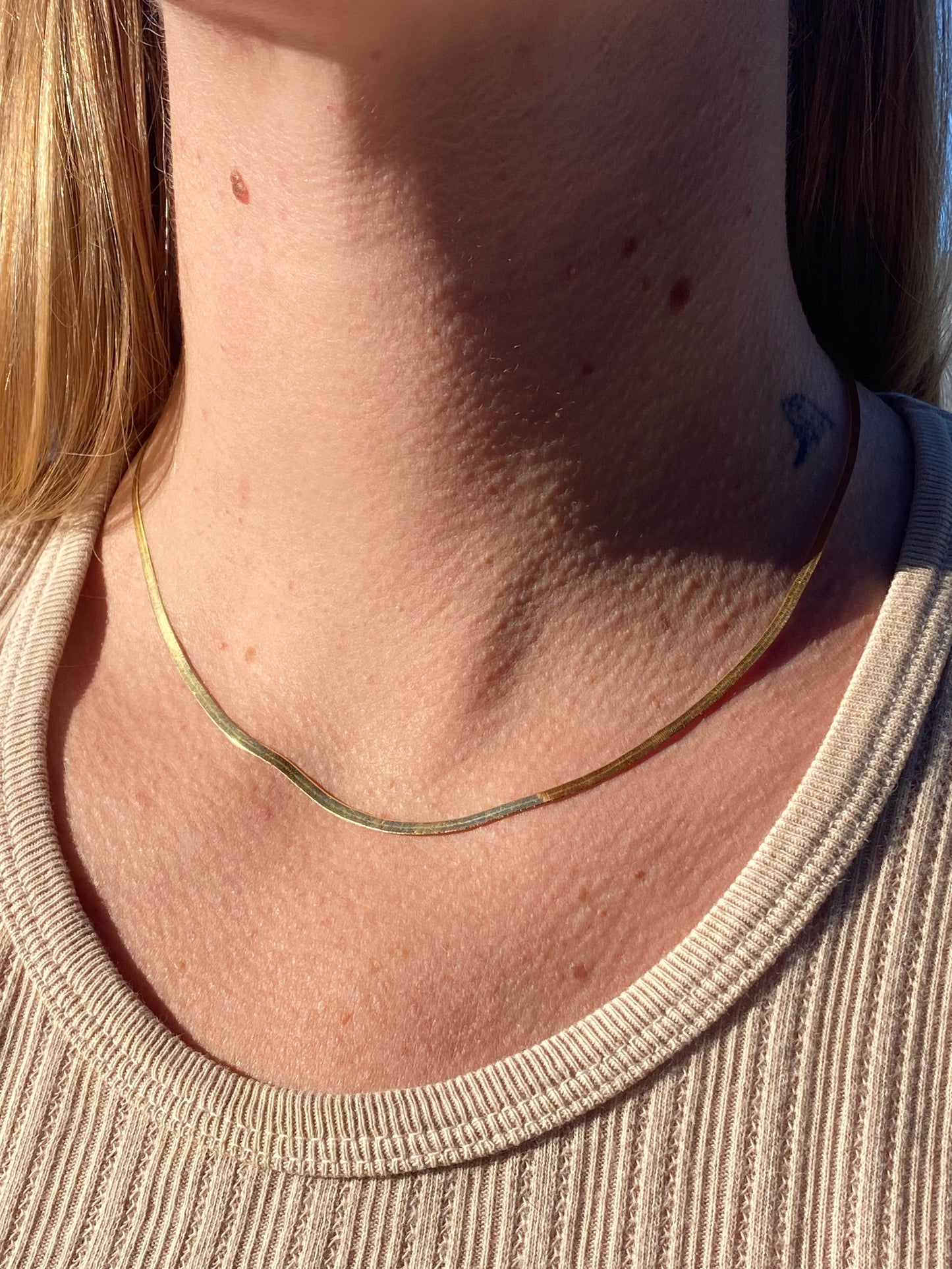14kt 18" vintage herringbone
