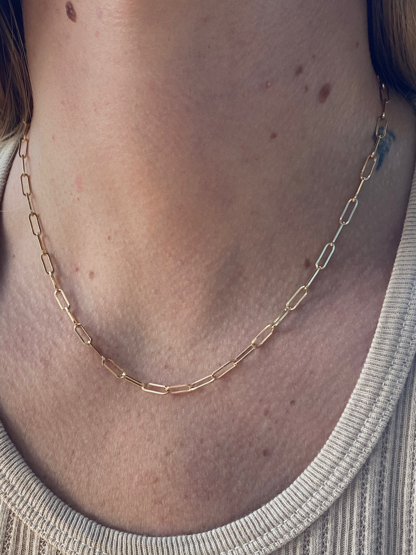 14kt 18" paperclip chain necklace
