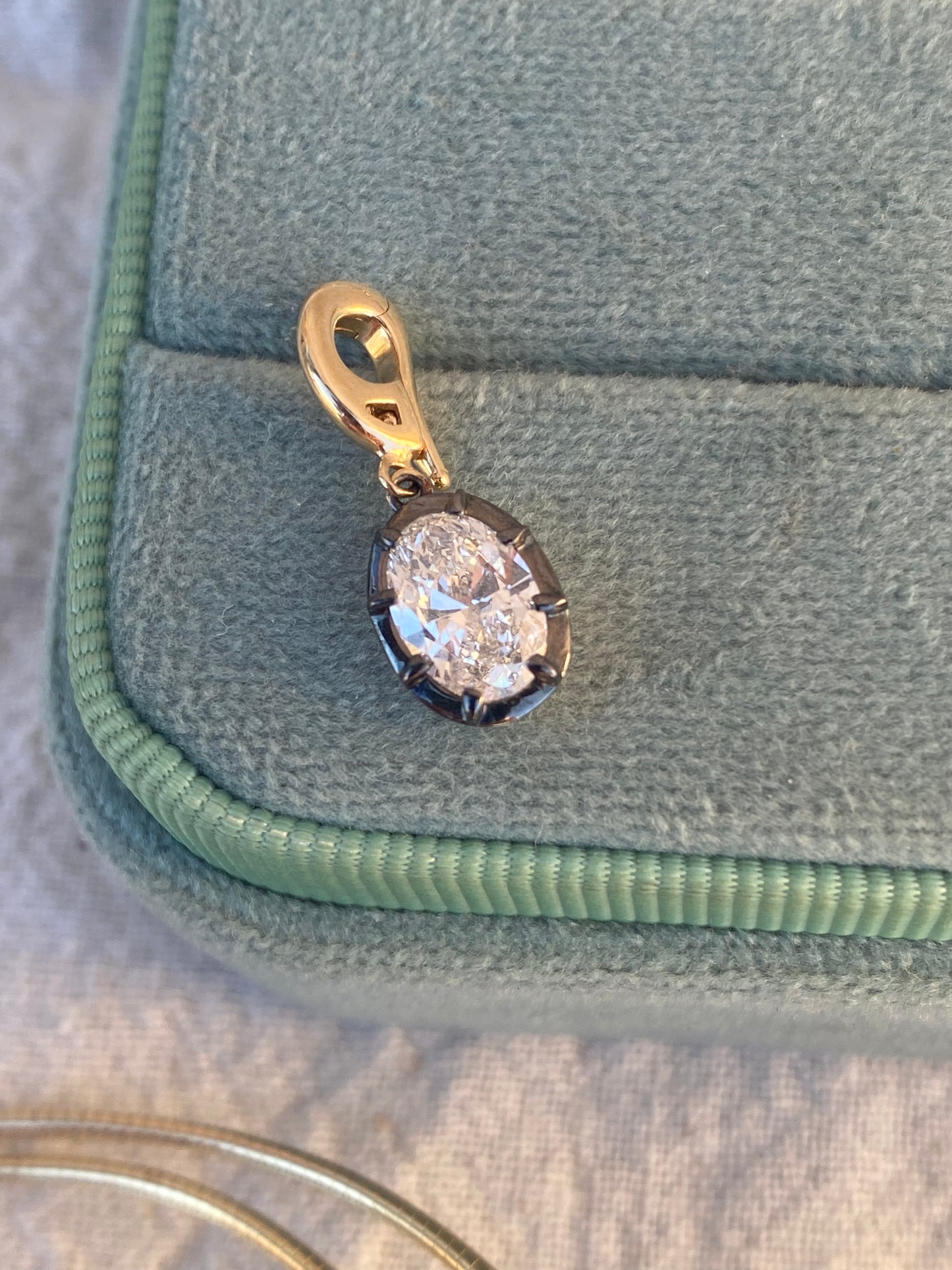 14kt 1.07ctw lab diamond pendant