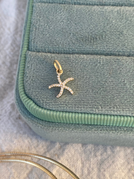 14kt diamond starfish
