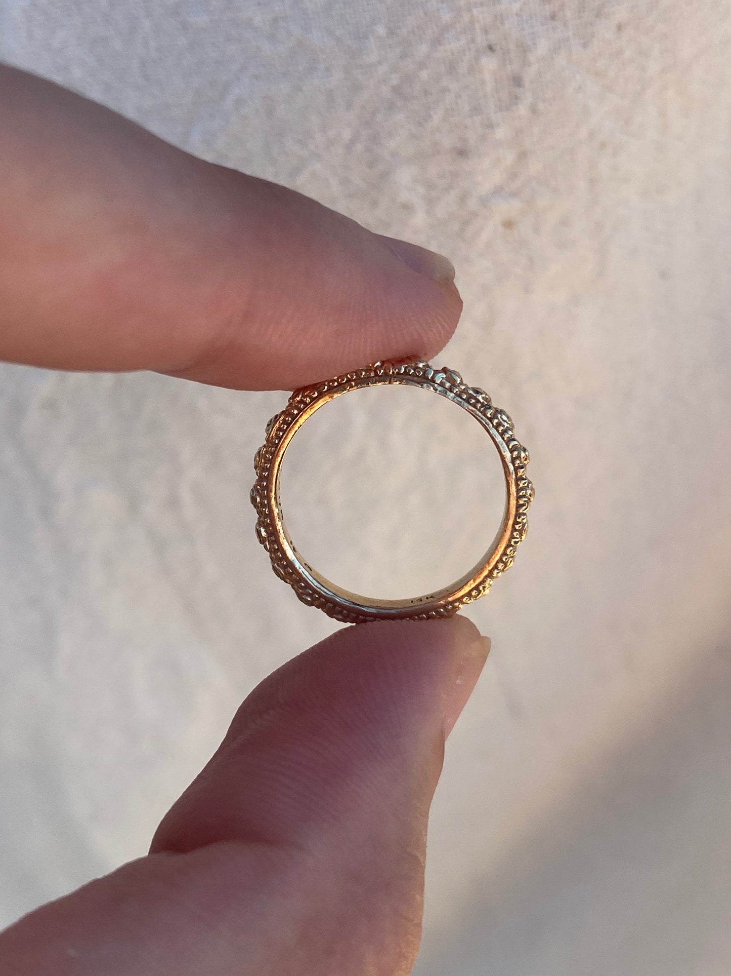 14kt floral eternity band