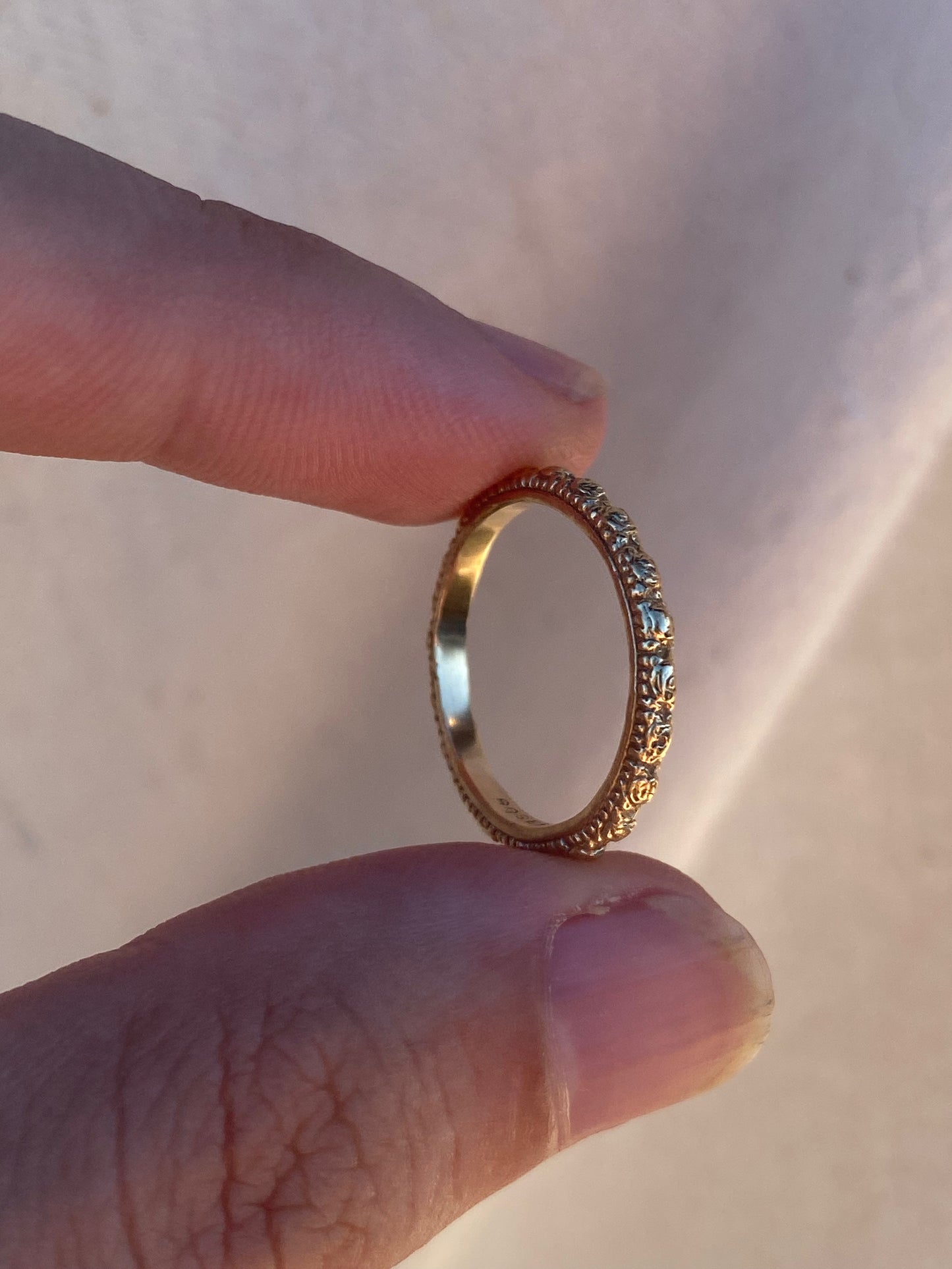 14kt floral eternity band