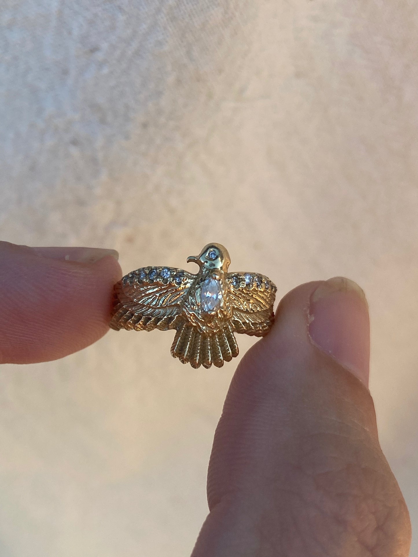 14kt diamond eagle mini ring