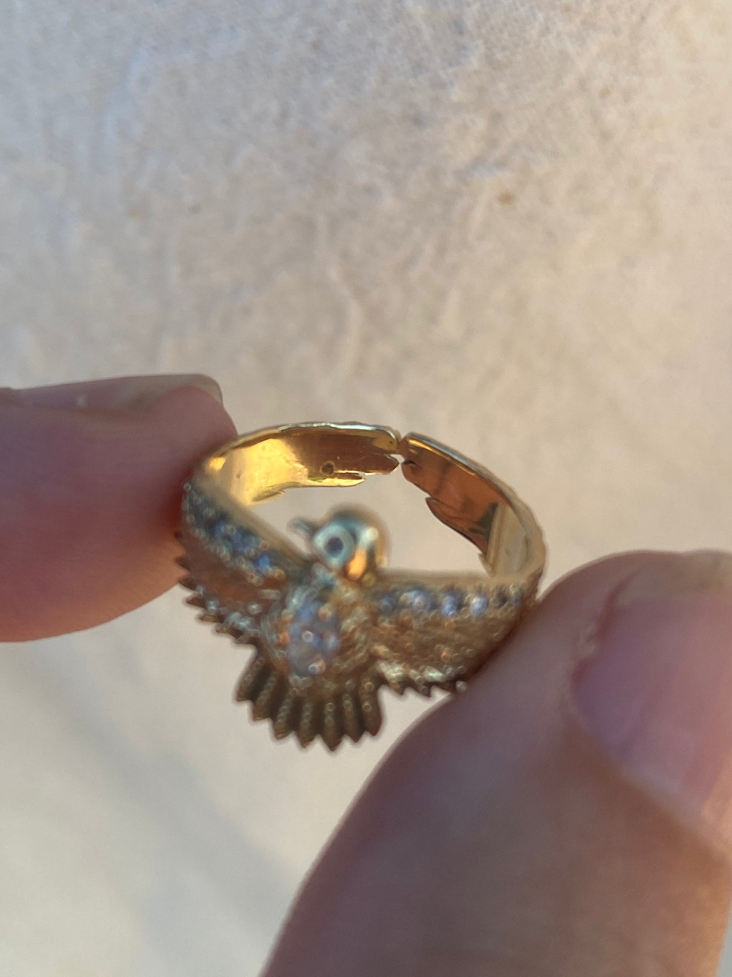 14kt diamond eagle mini ring