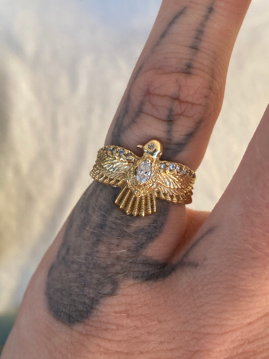 14kt diamond eagle mini ring