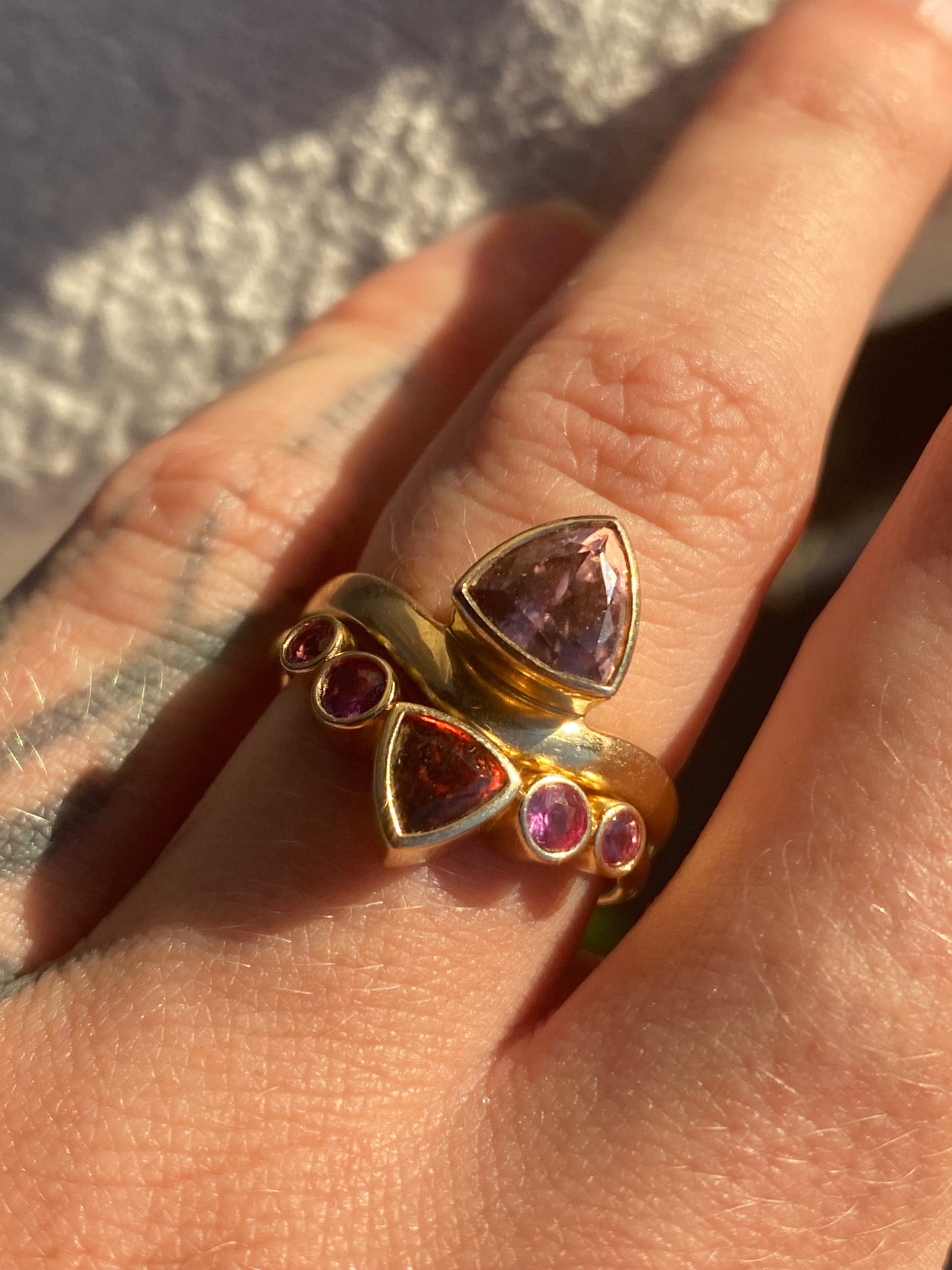 14kt Marrow bezel morganite ring