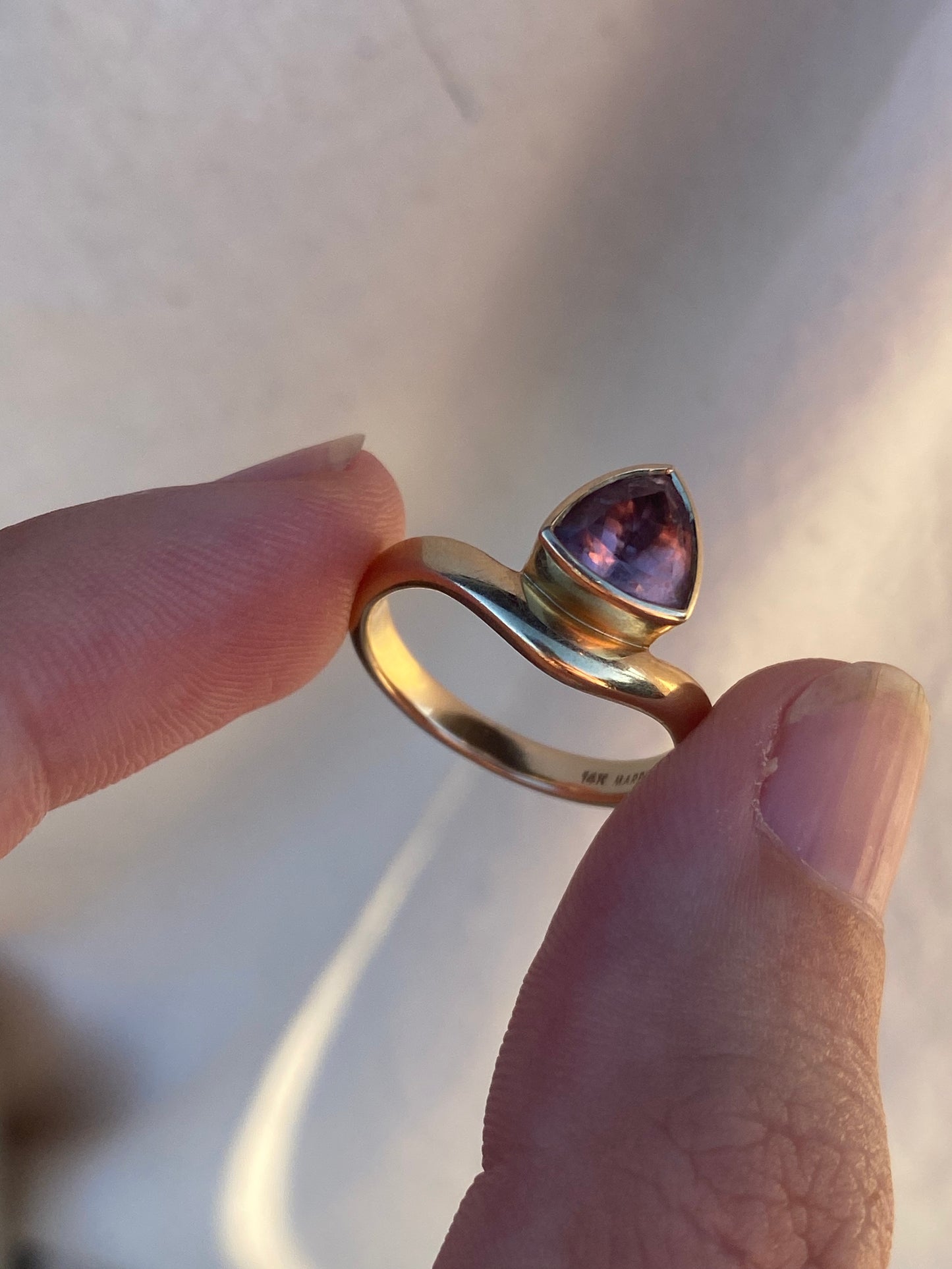 14kt Marrow bezel morganite ring
