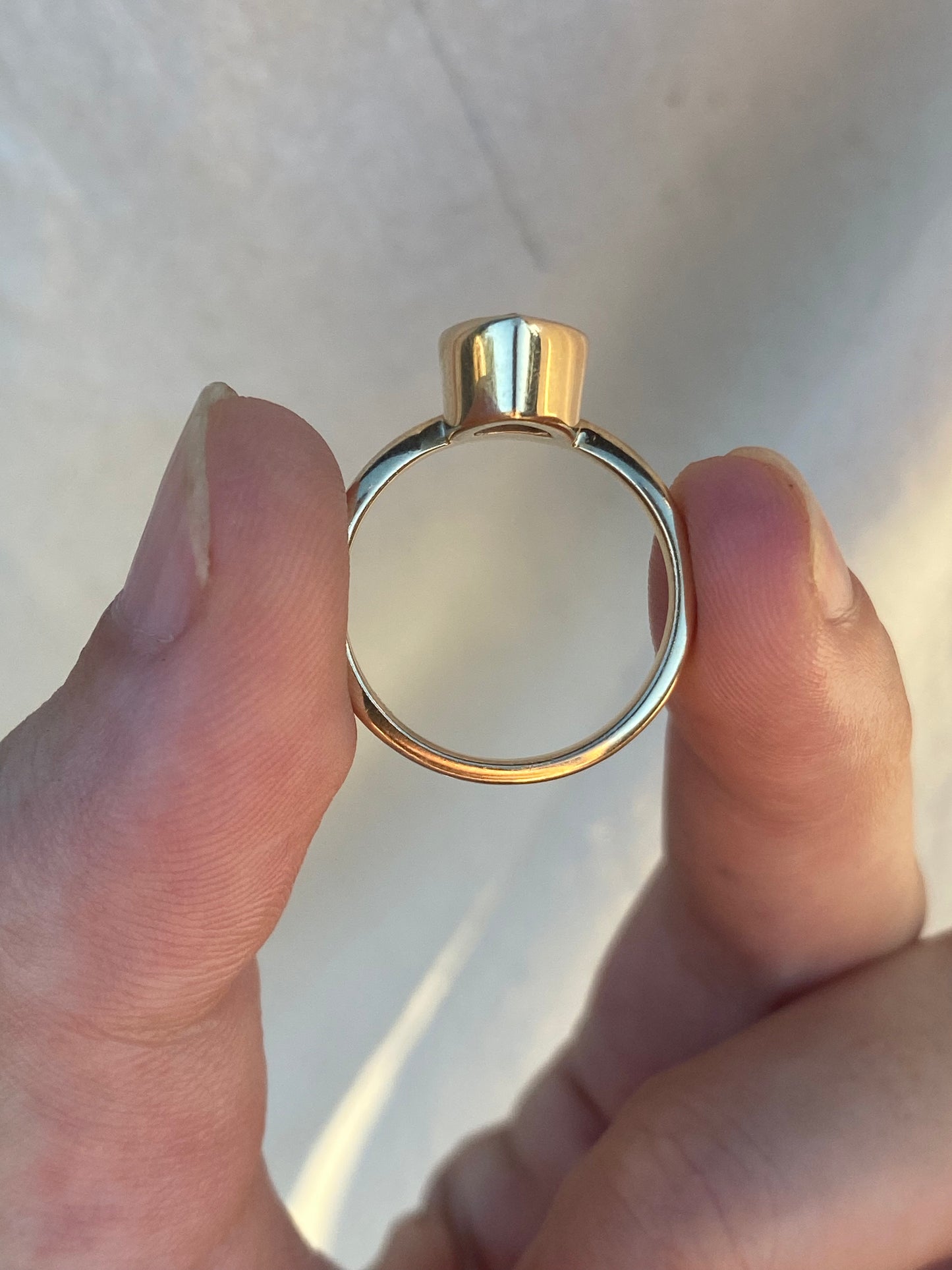 14kt Marrow bezel morganite ring
