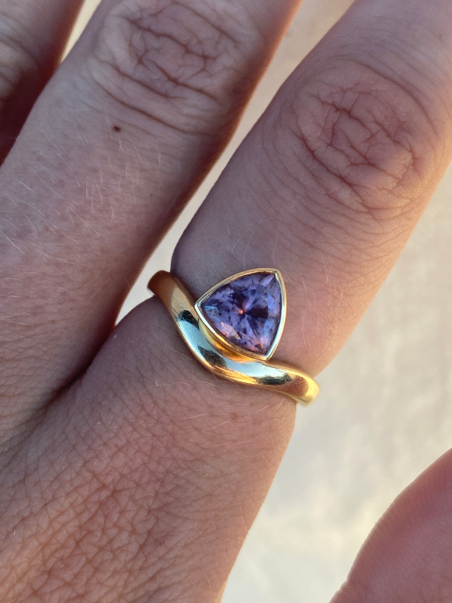 14kt Marrow bezel morganite ring