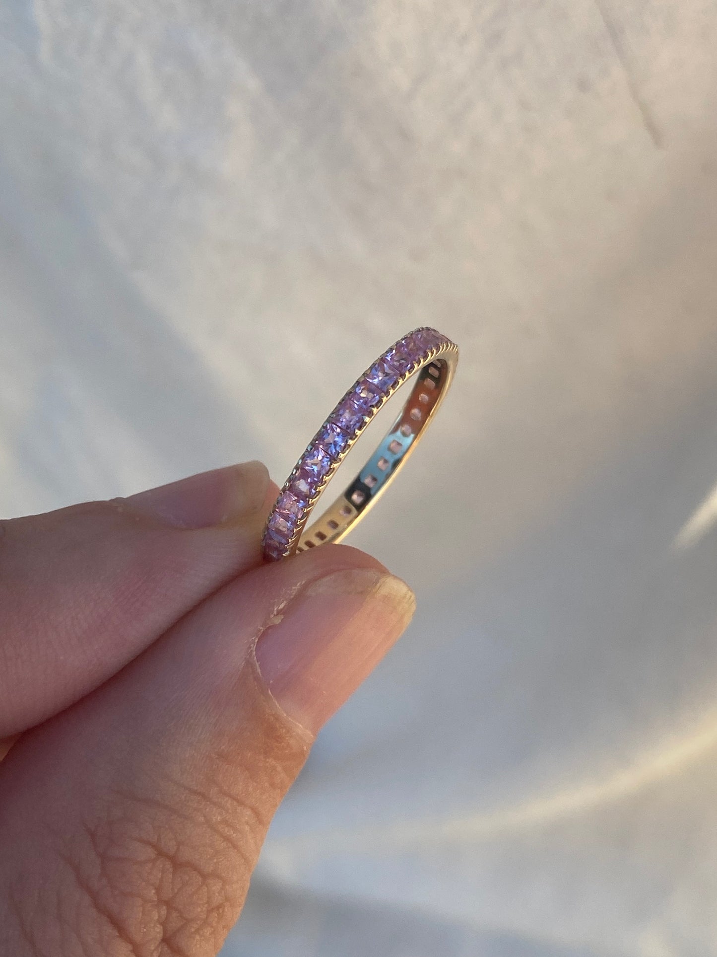 14kt pink sapphire band