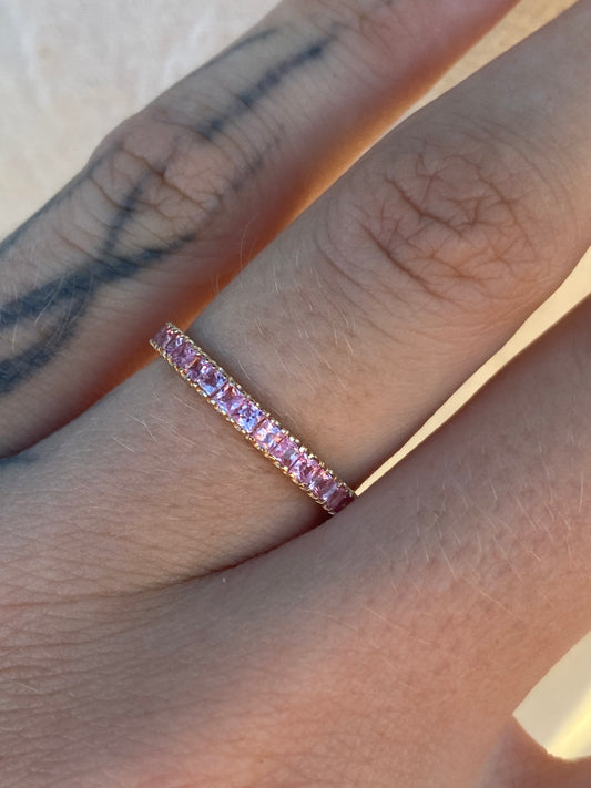 14kt pink sapphire band