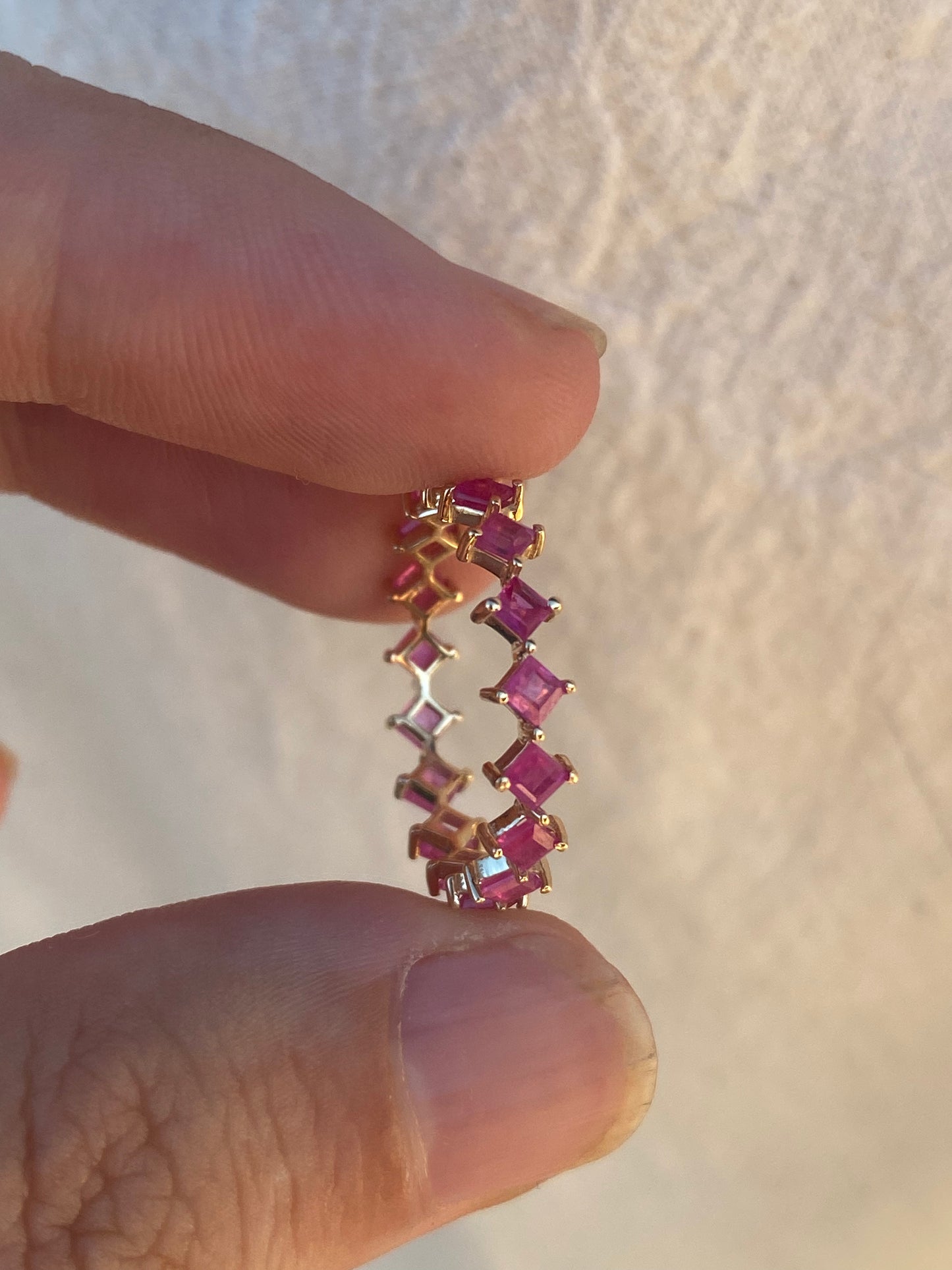 14kt pink sapphire eternity ring