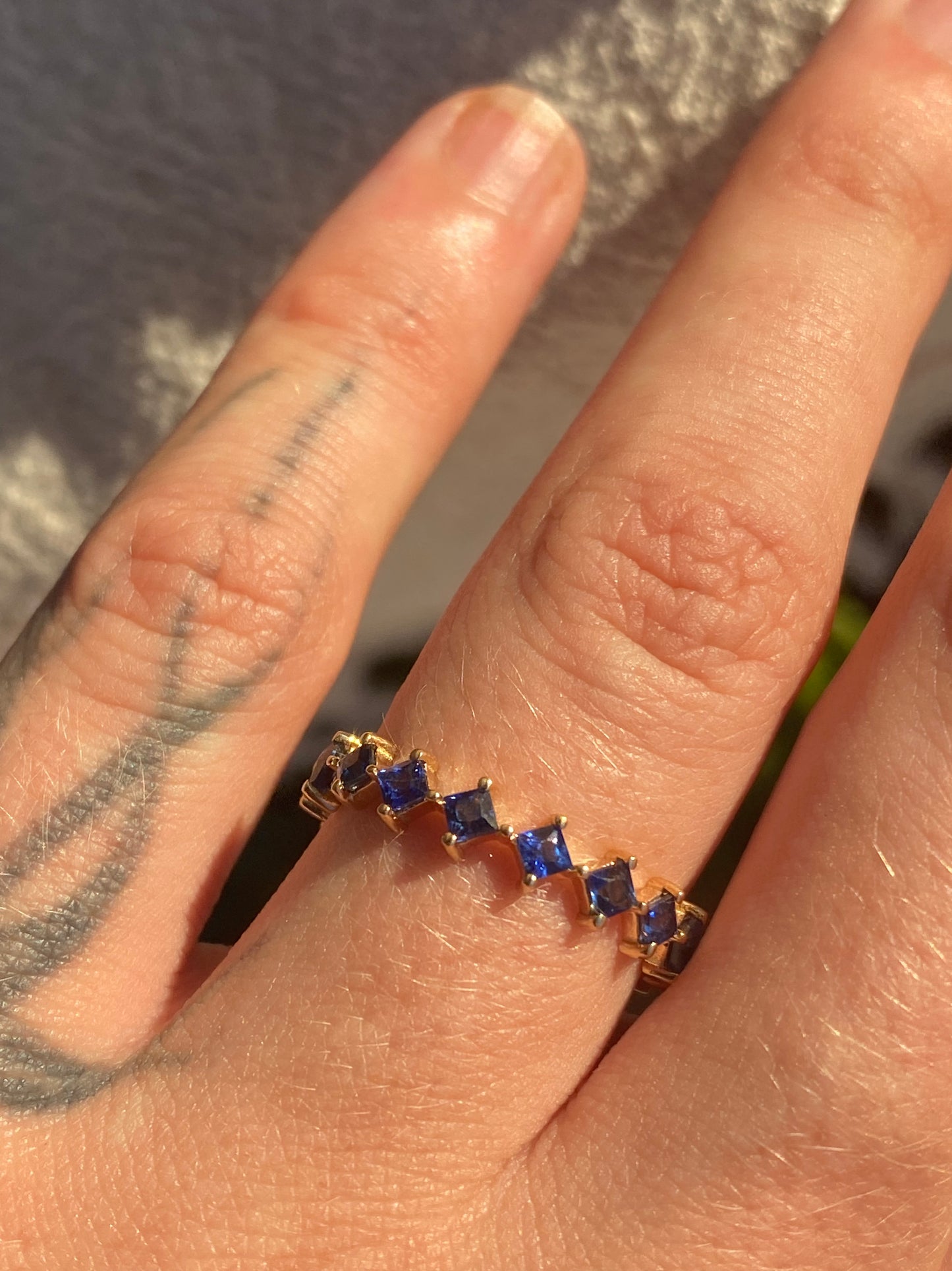 14kt blue sapphire eternity ring