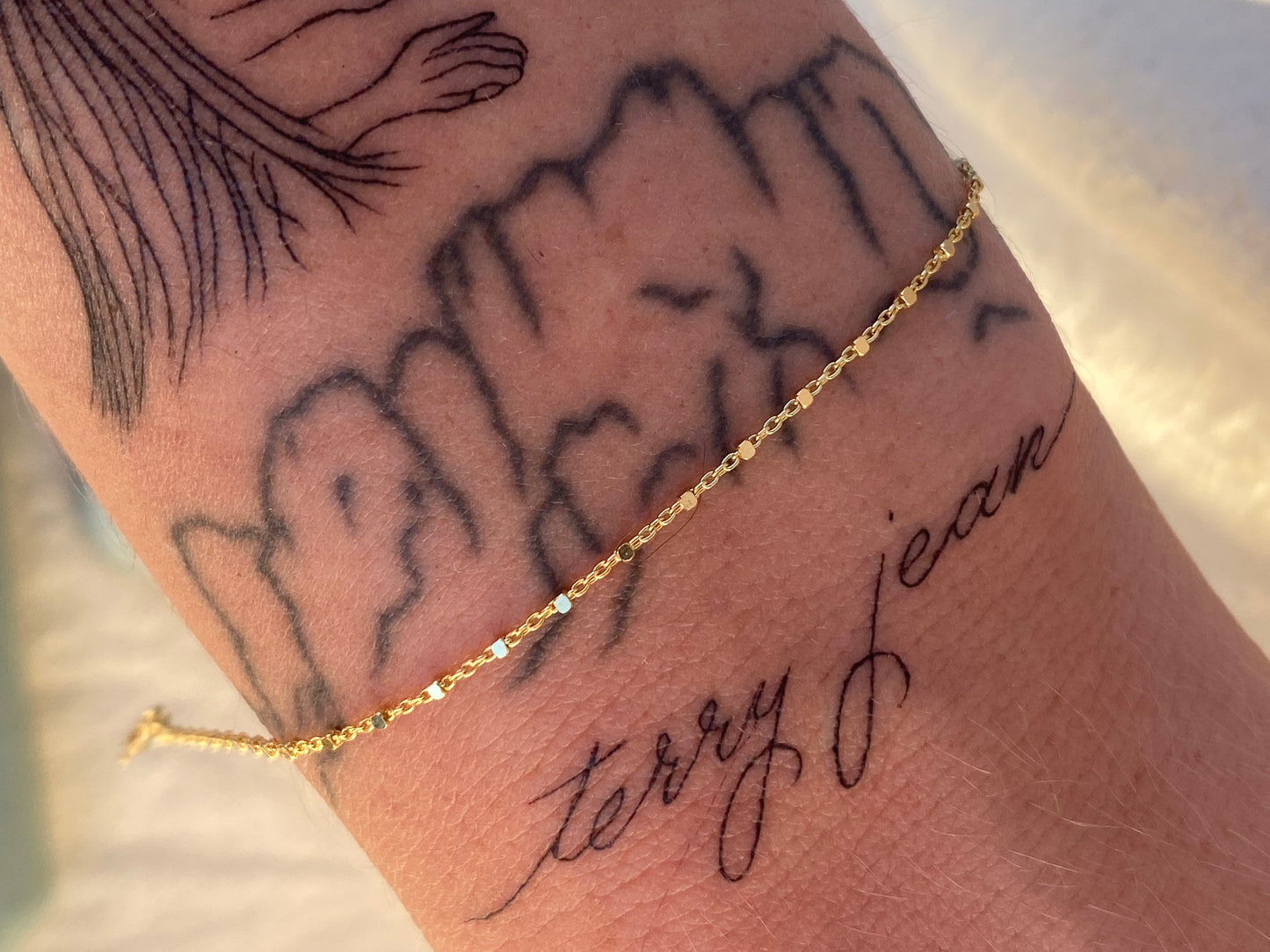 14kt 6.5"-7" station bracelet
