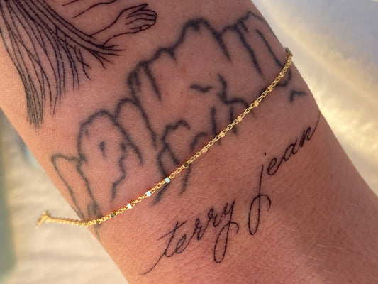 14kt 6.5"-7" station bracelet