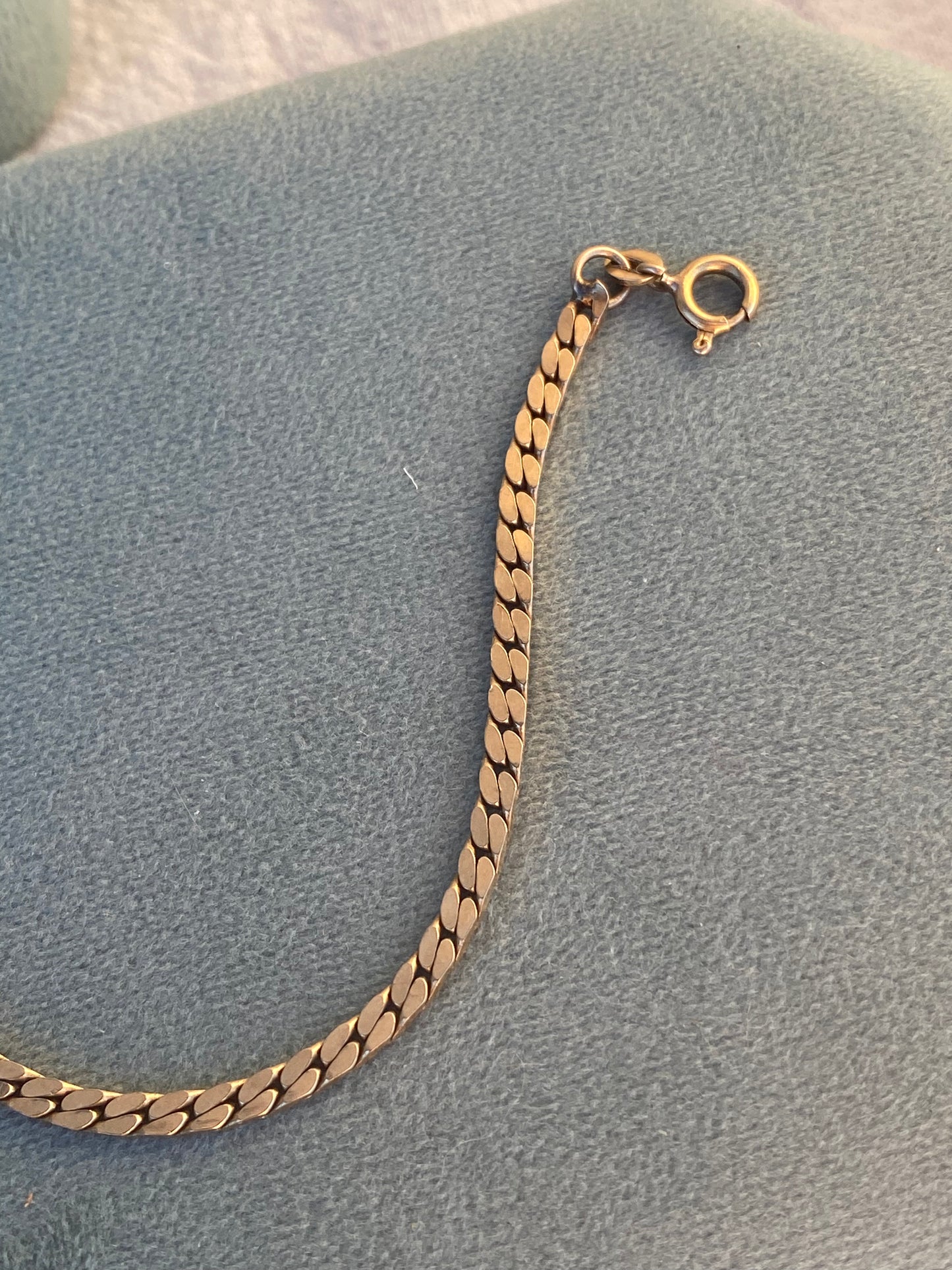 14kt 7.5" vintage italian flat link bracelet