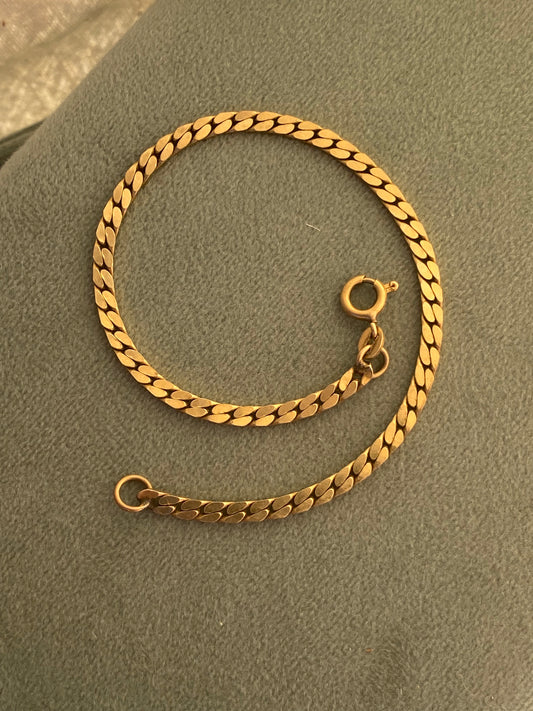 14kt 7.5" vintage italian flat link bracelet