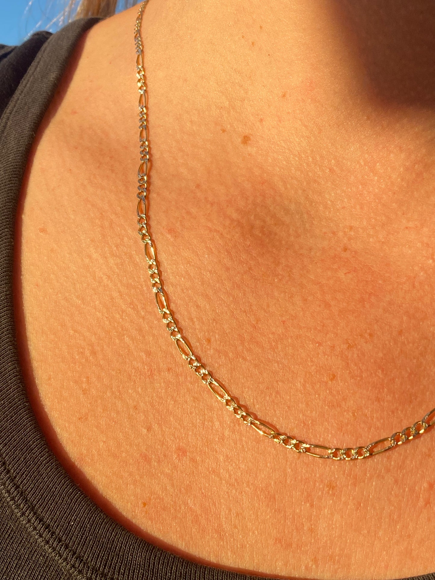 14kt 22" vintage figaro chain